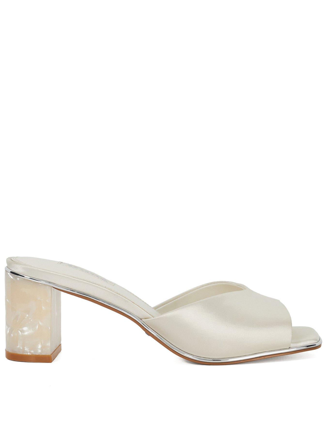 undefined Memorable Bridal Pearl Heal Mule - Ivory Satin