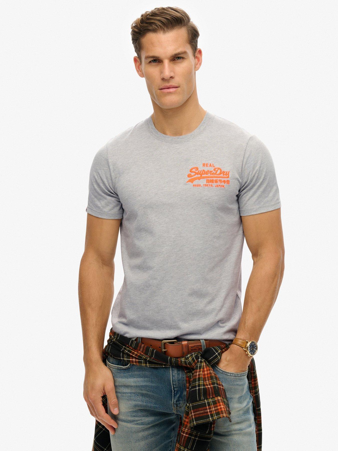 mens Embossed Logo Graphic T-Shirt in VINTAGE BLACK