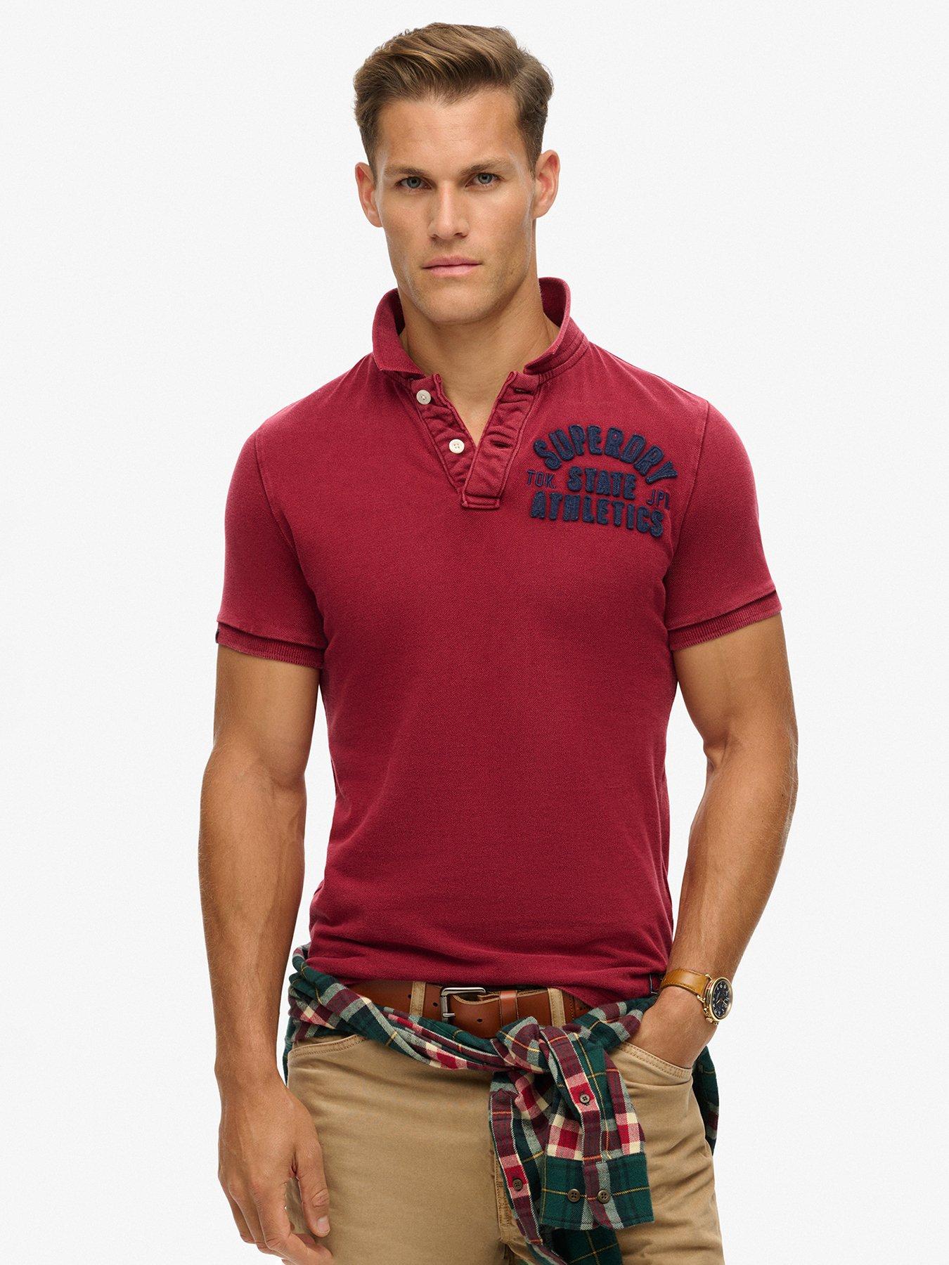 undefined Vintage Athletic Polo Shirt - Dark Red