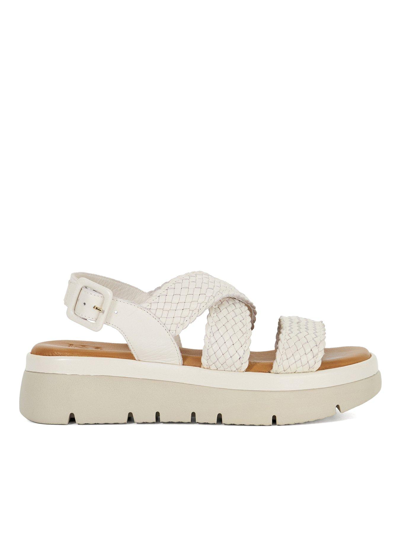 undefined Lorro Leather Woven Sandal - White