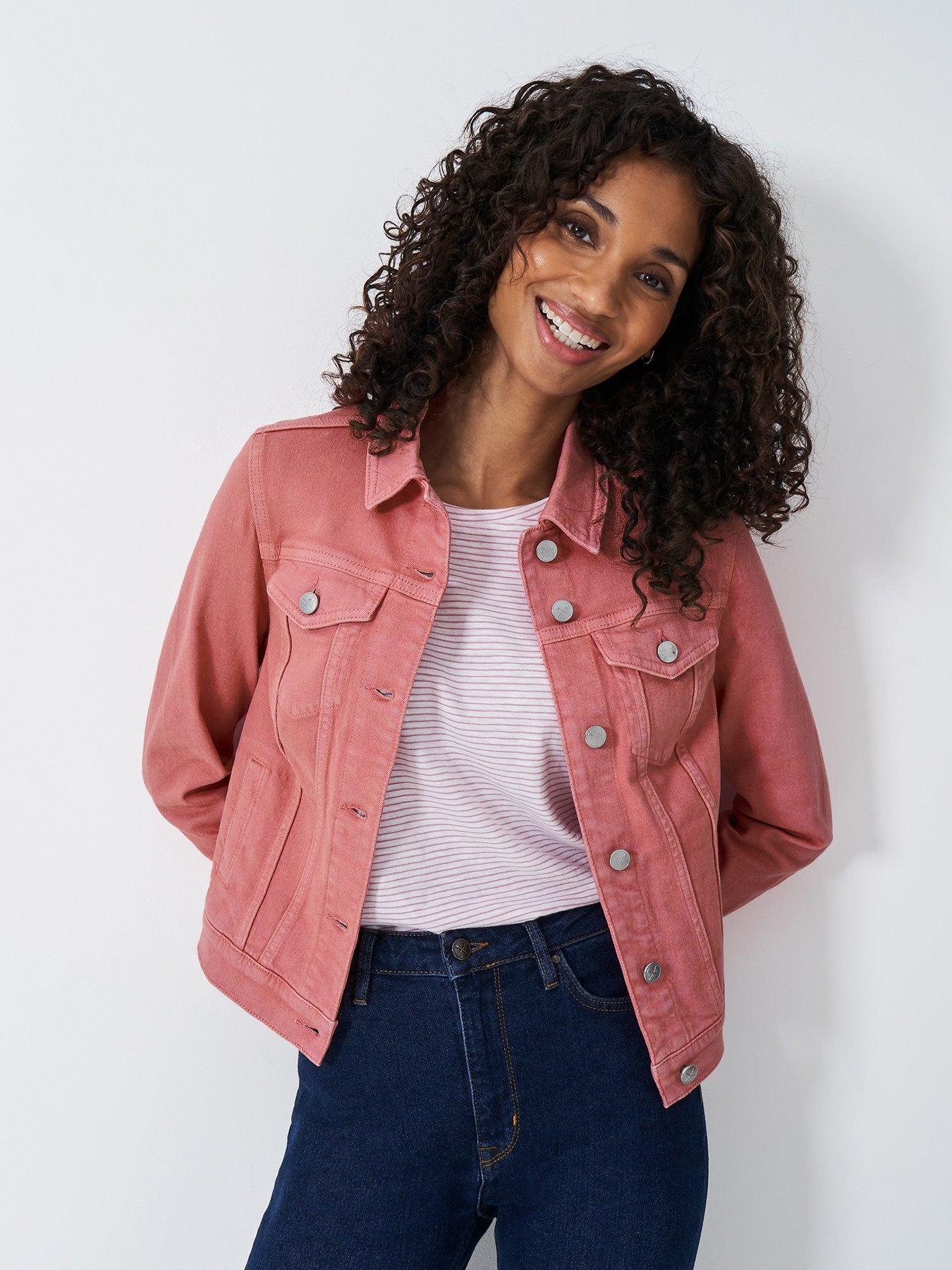 Image 1 of 5 of Crew Clothing Denim Western Jacket - Pink