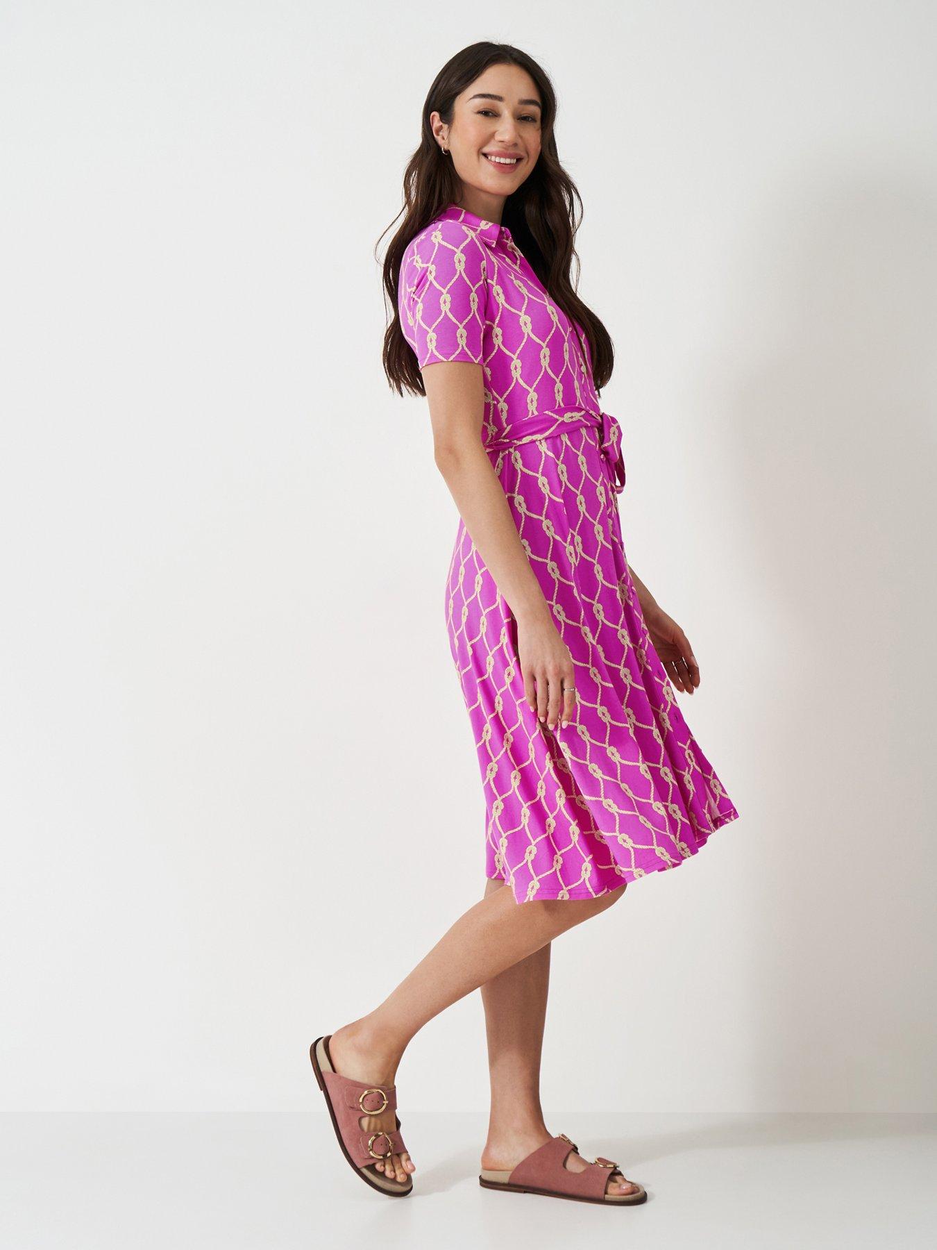 undefined Emma Jersey Shirt Dress - Pink
