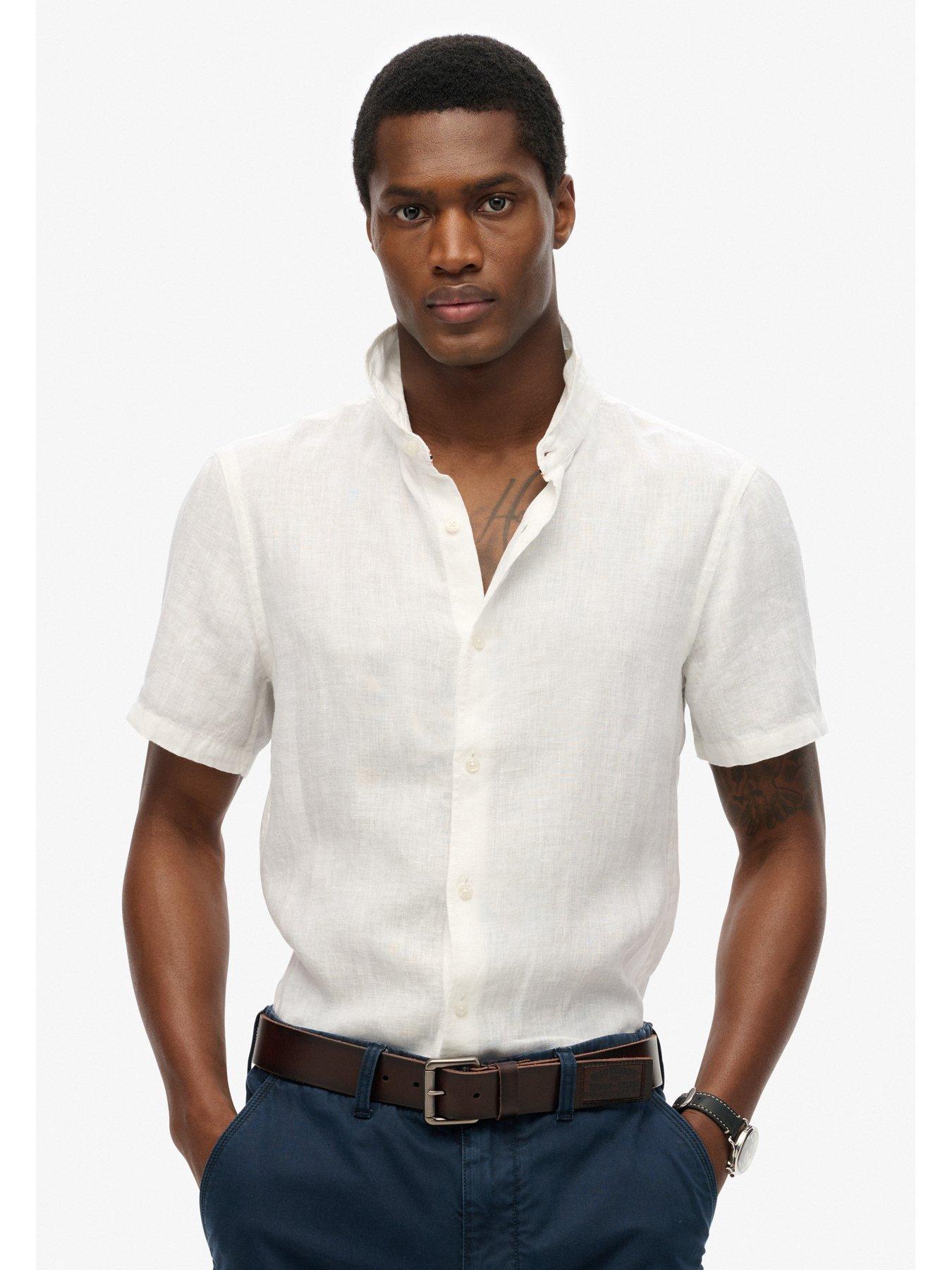 undefined Vacation Linen Short Sleeve Shirt - White