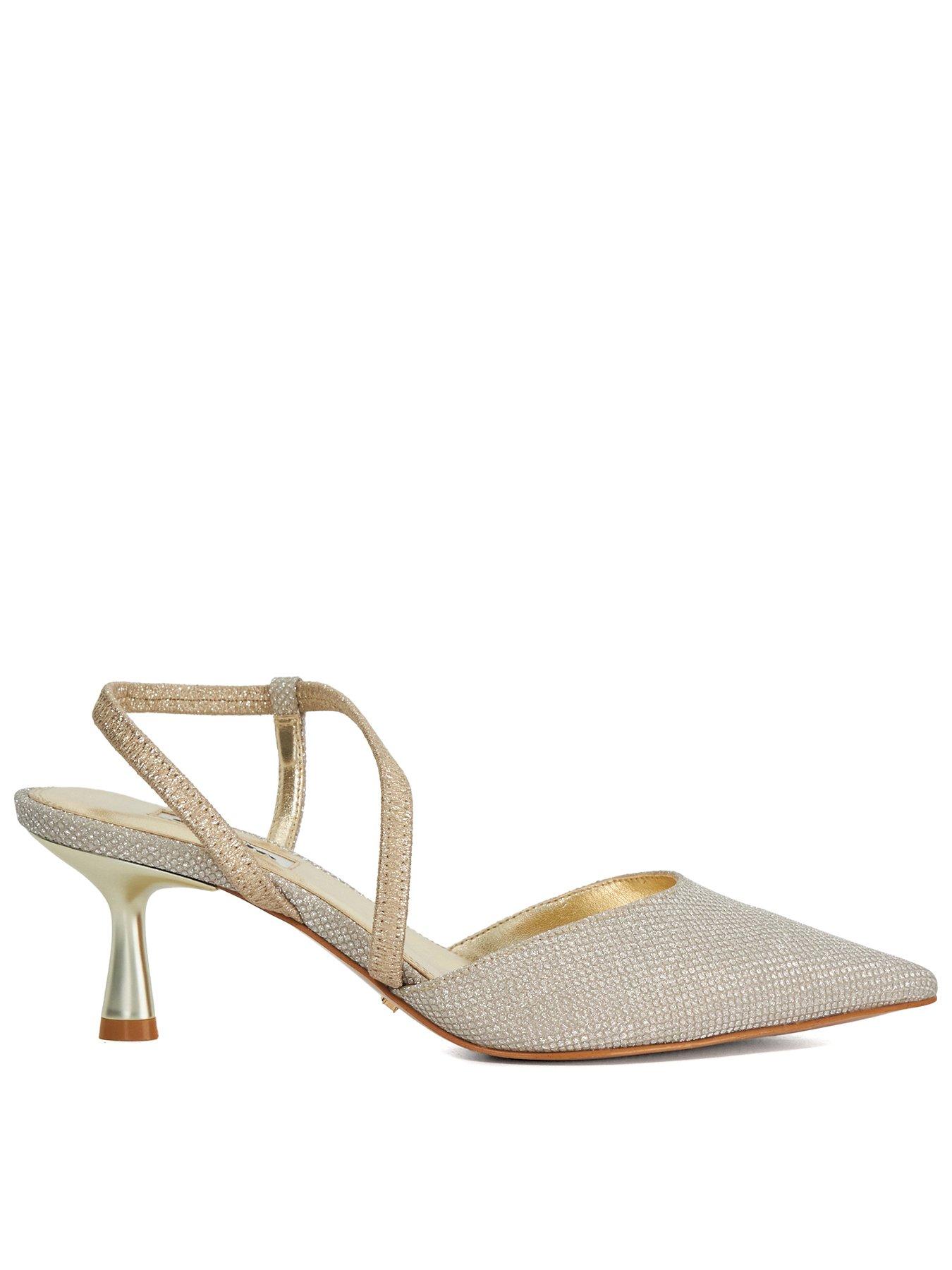 undefined Citrus Glitter Court Shoes - Ecru