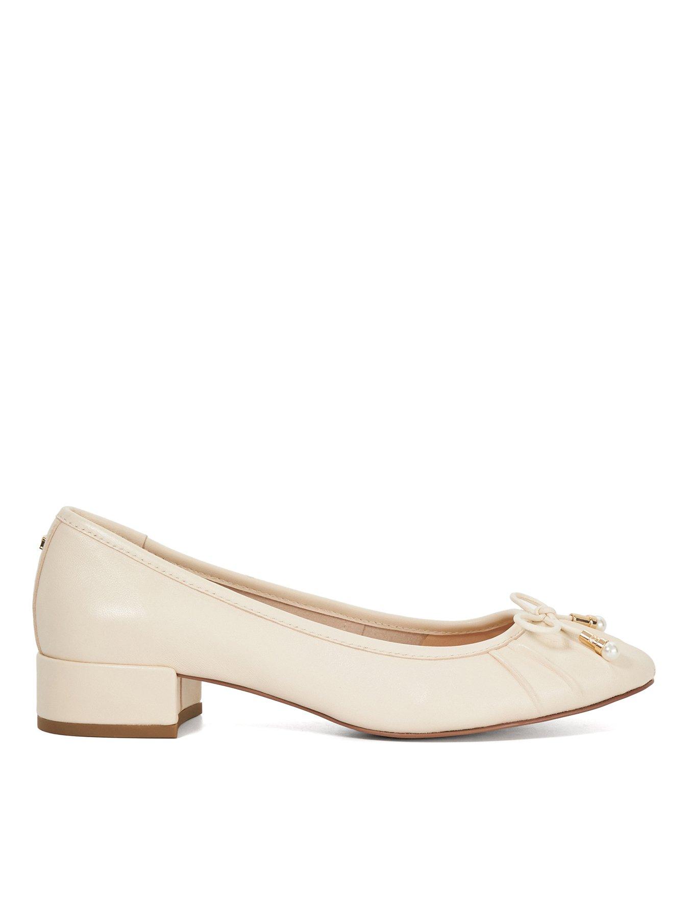 Image of Dune London Amazing Block Heel Ballerina - Ecru, CREAM, Size 4, Women