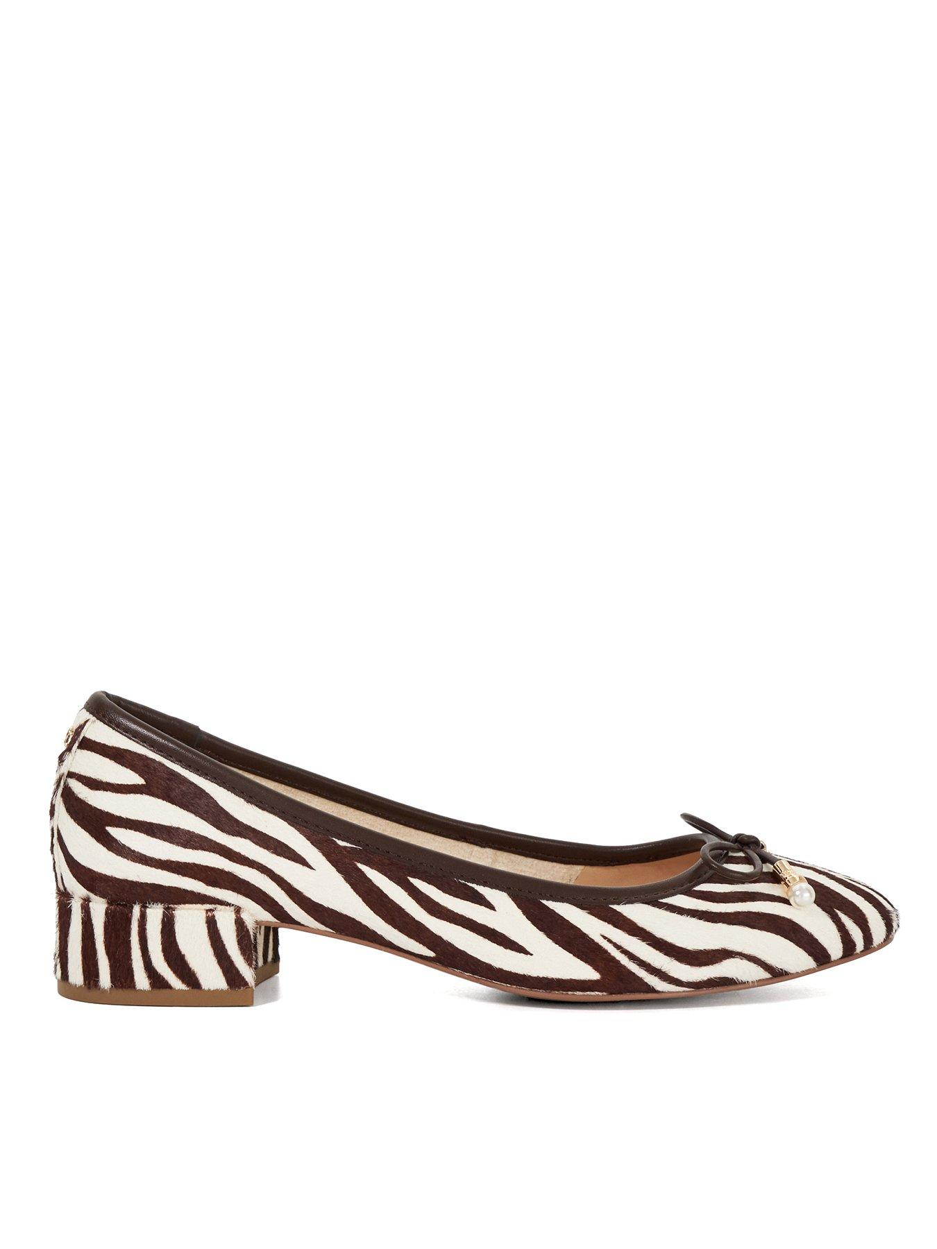 Dune London Amazing Block Heel Ballerina - Zebra