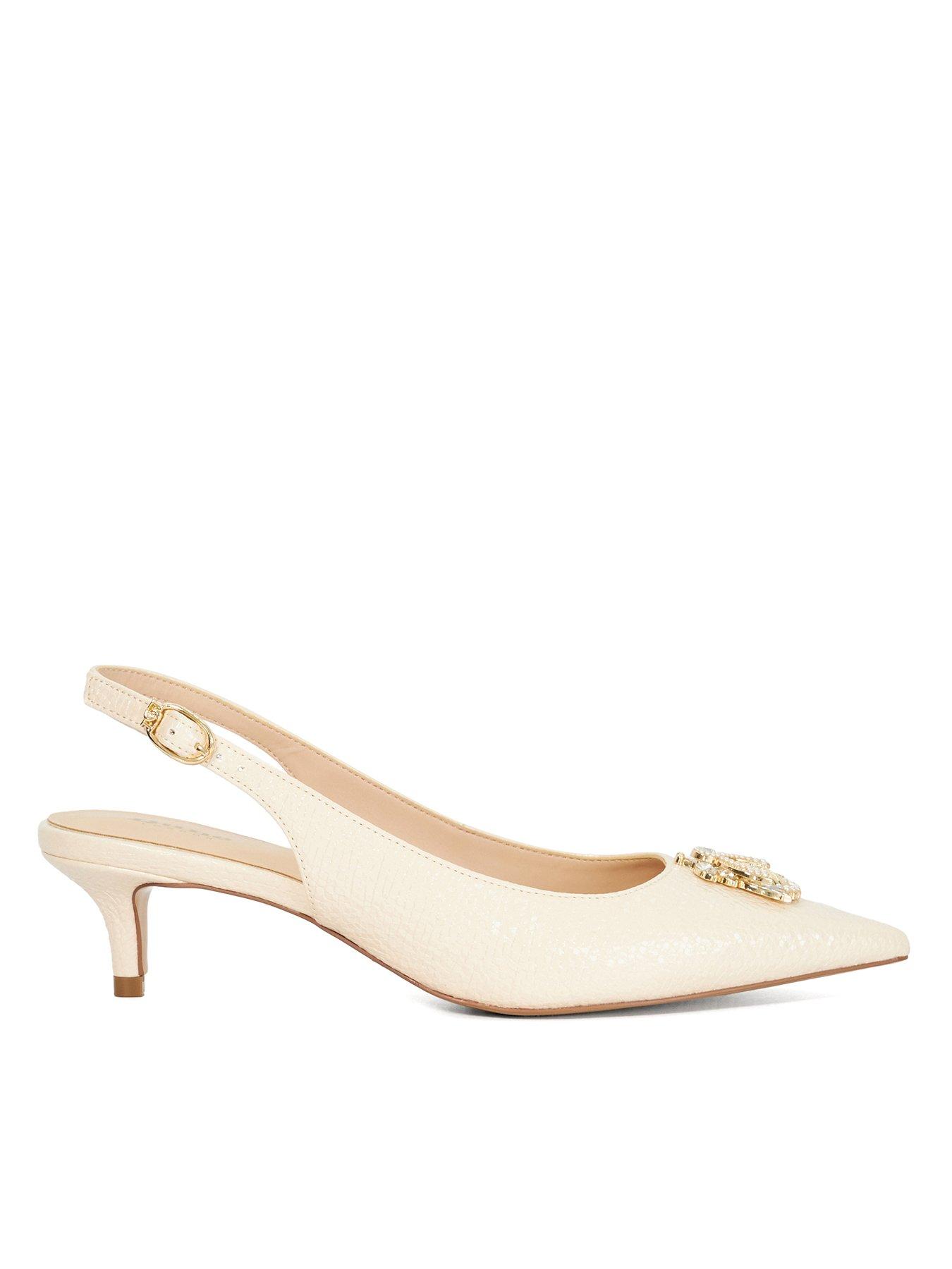 Image of Dune London Context Slingback Bug Detail Shoe - Ecru, CREAM, Size 4, Women