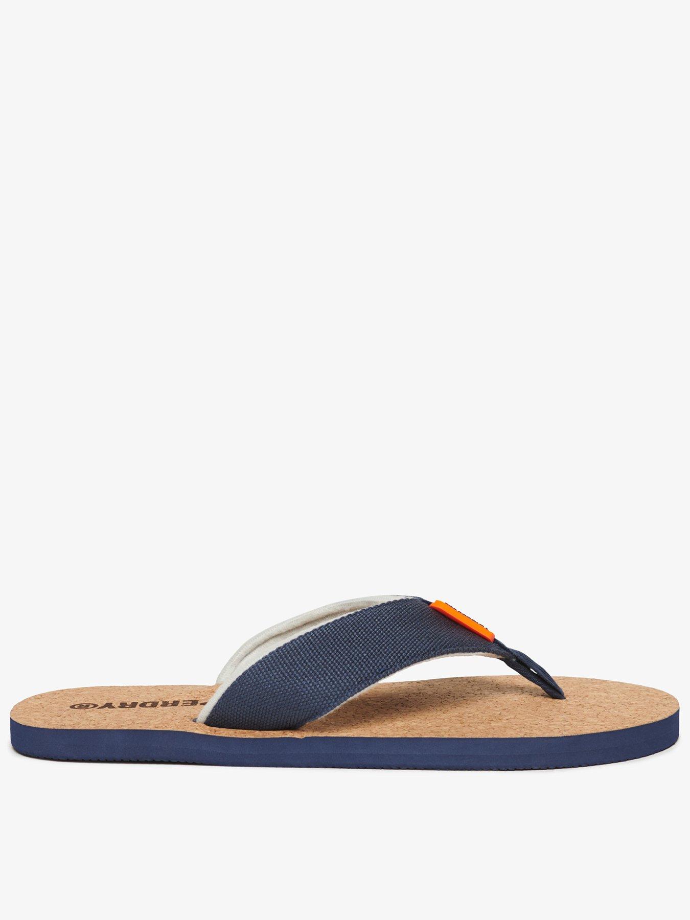 undefined Cork Graphic Flip Flops - Navy