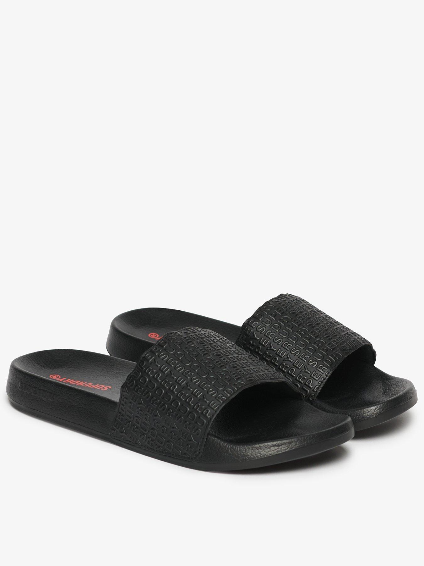 undefined Aop Embossed Pool Sliders - Black