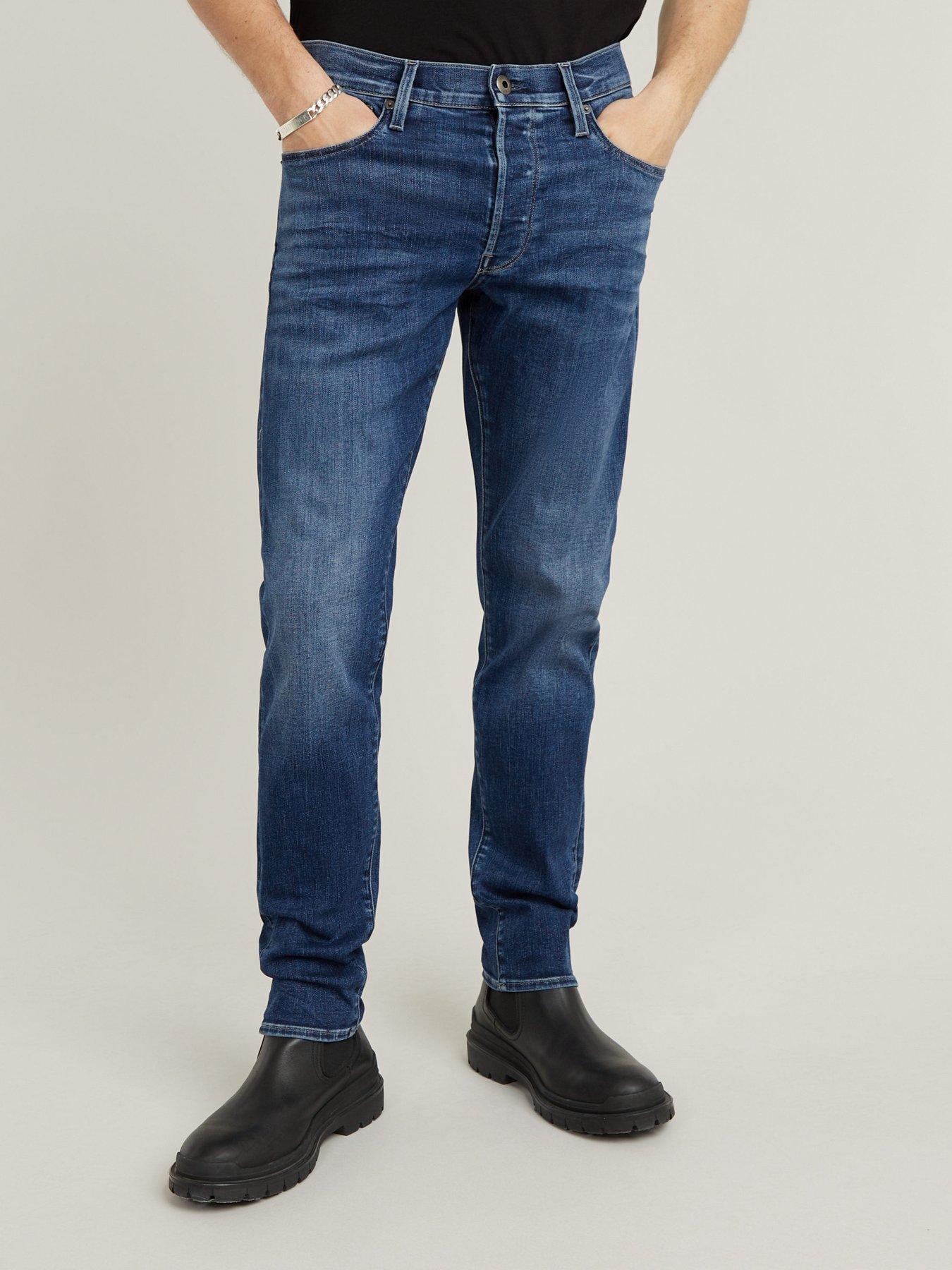 undefined G Star 3301 Slim Tapered Mid Wash Jeans - Blue