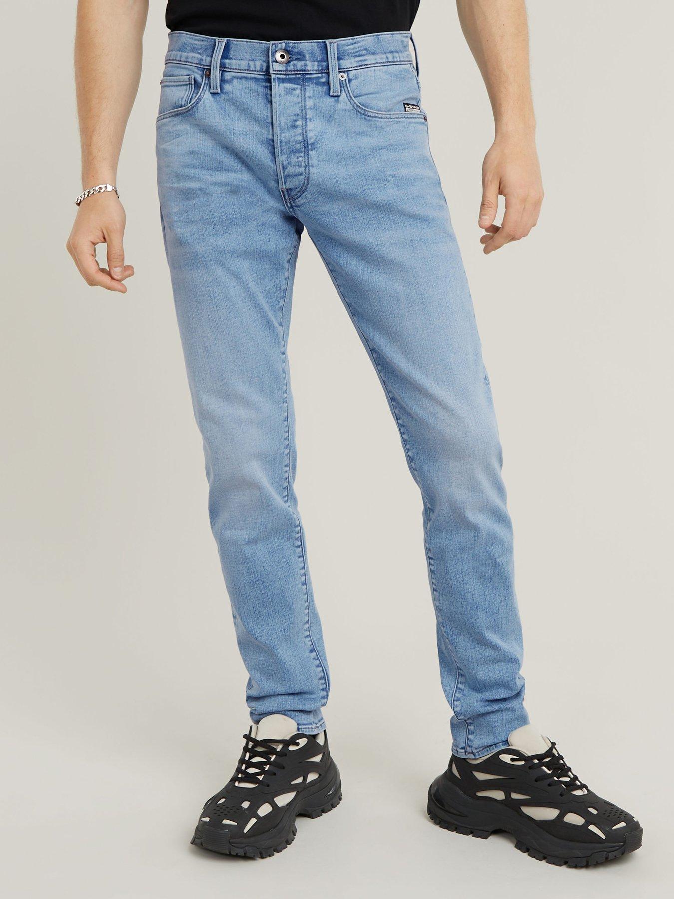 G-Star RAW G Star 3301 Slim Tapered Light Wash Jeans Blue Very