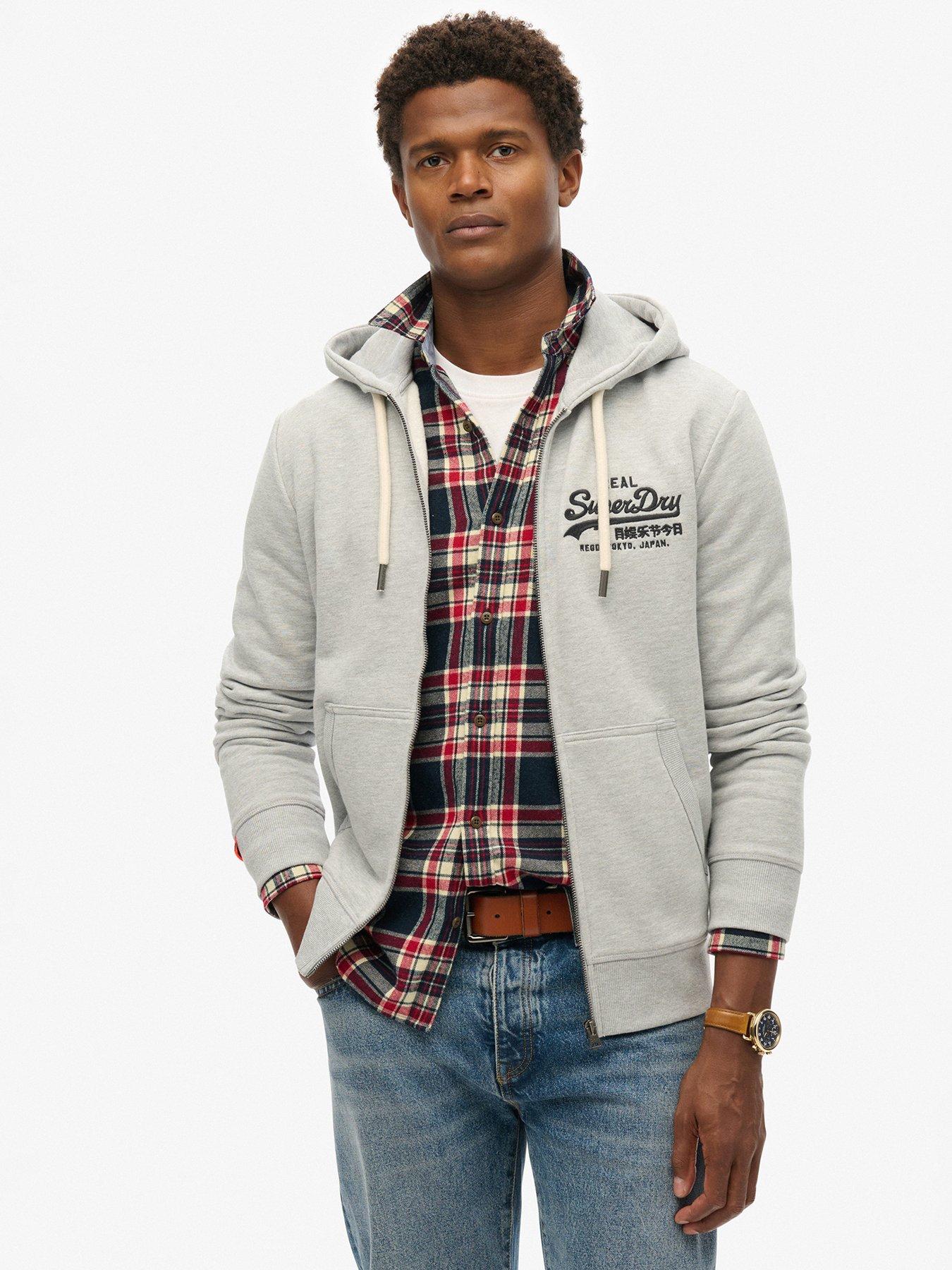 undefined VL Embroidered Zip Hoodie - Grey