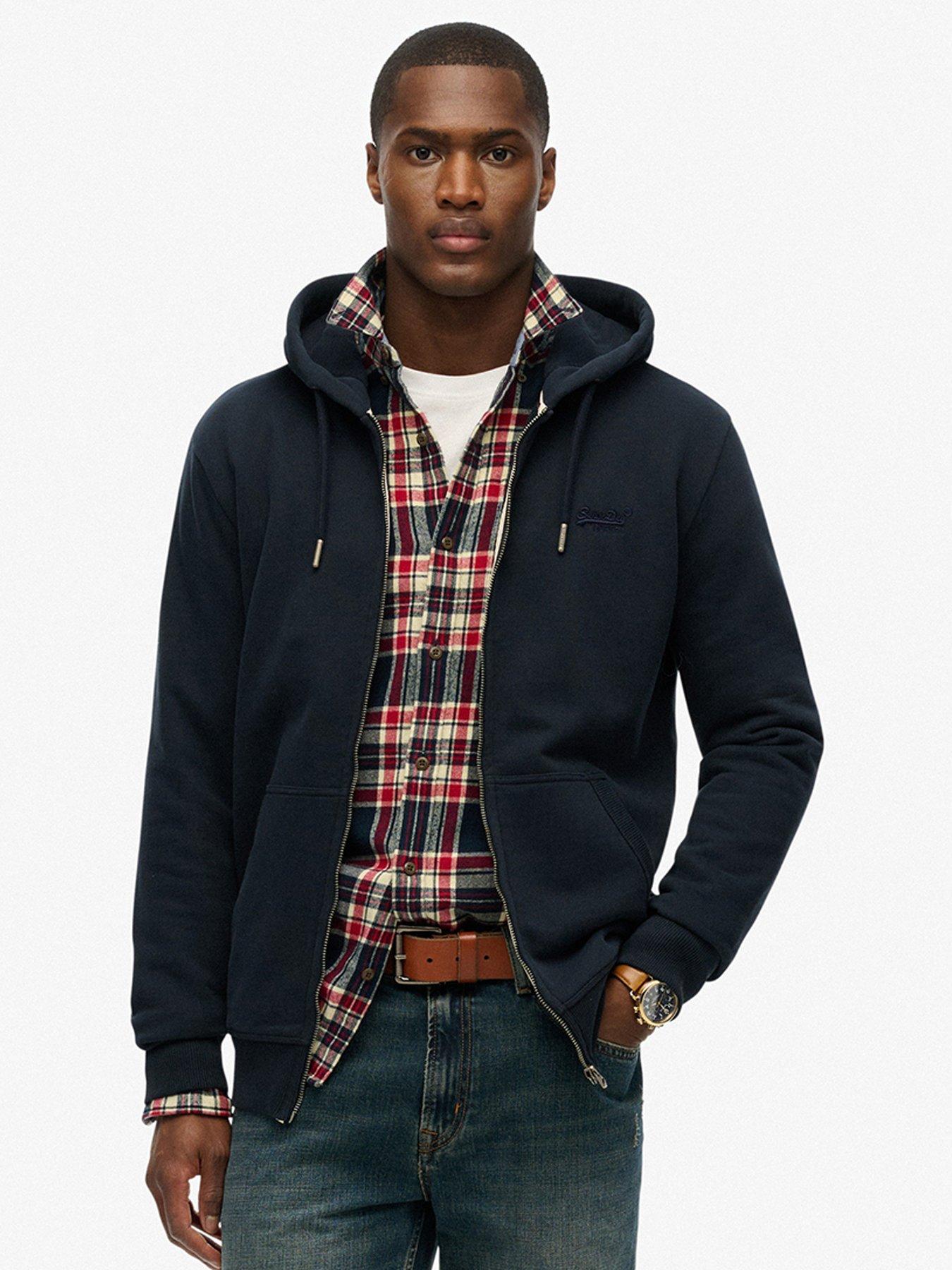 undefined Essential Logo Zip Hoodie - Navy
