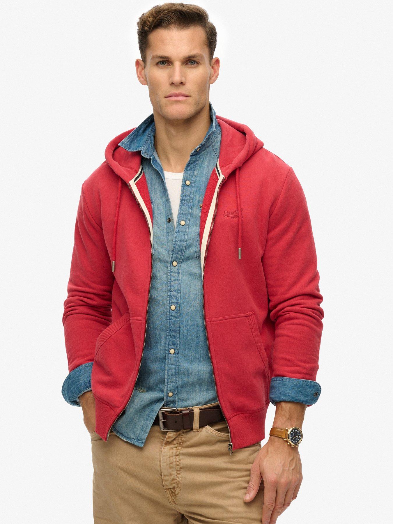 undefined Essential Logo Zip Hoodie - Red
