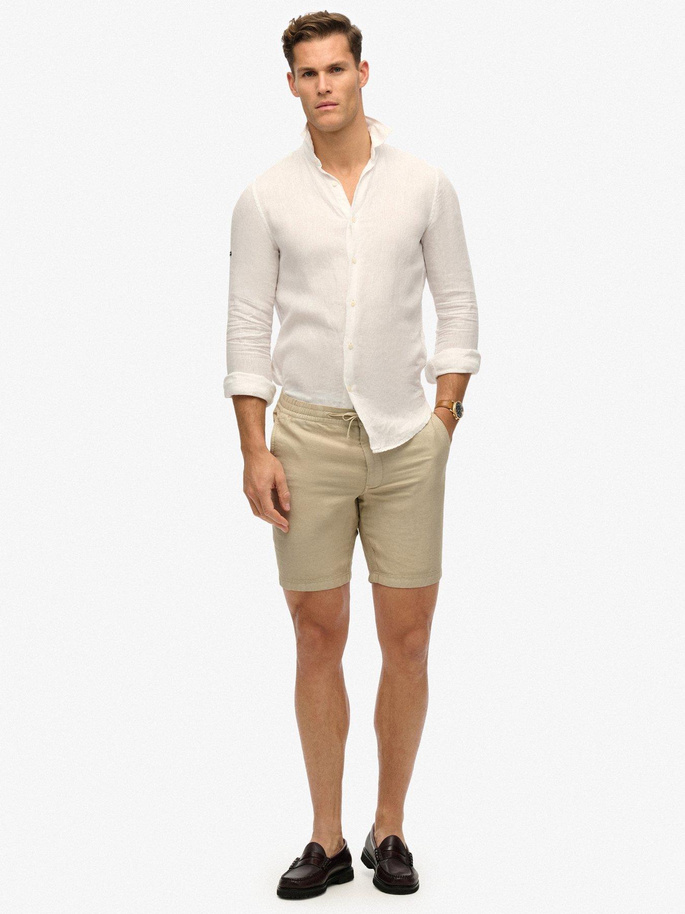 Image 3 of 5 of Superdry Merchant Linen Shorts - Beige