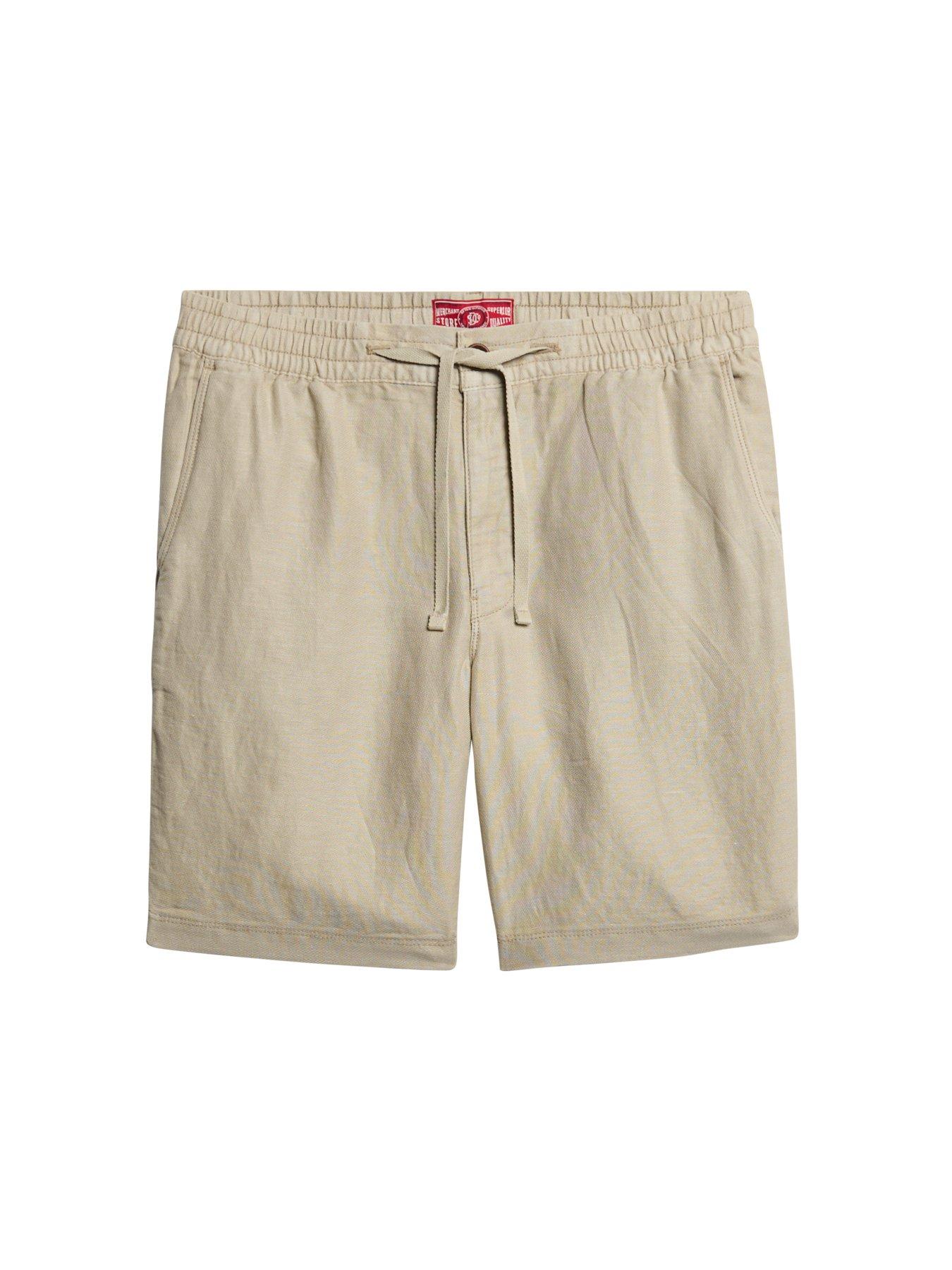 Image 4 of 5 of Superdry Merchant Linen Shorts - Beige