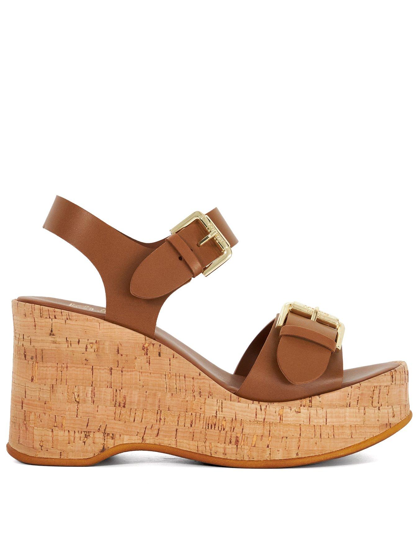 Image of Dune London Kamia Leather Sandals - Tan