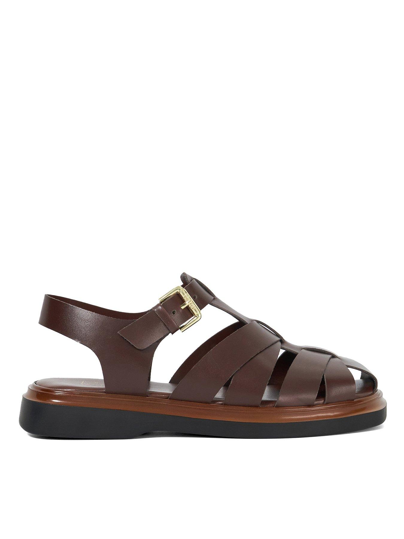 undefined Lisherman Leather Fisherman Sandals - Dark Red