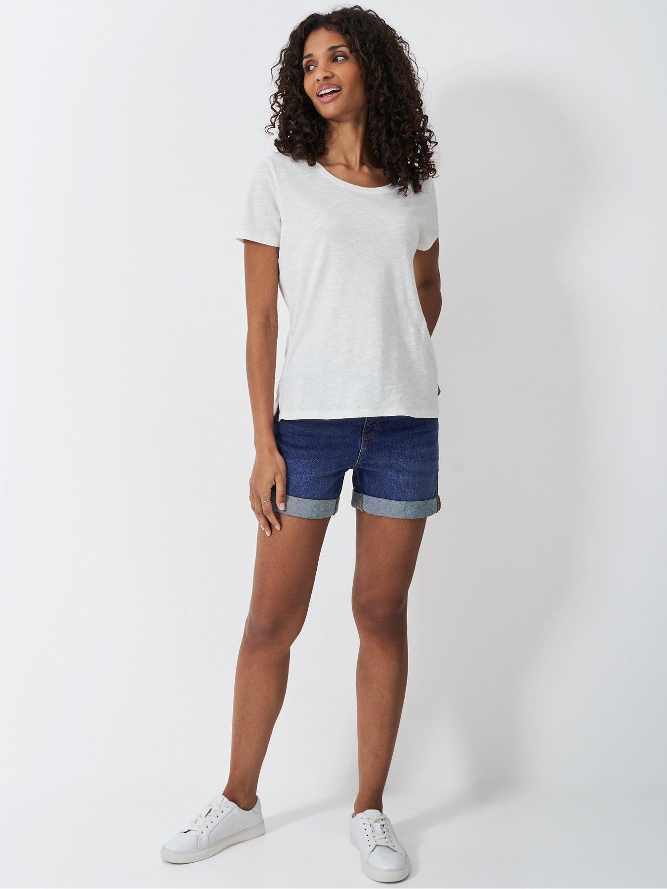 undefined Cotton Denim Shorts - Blue