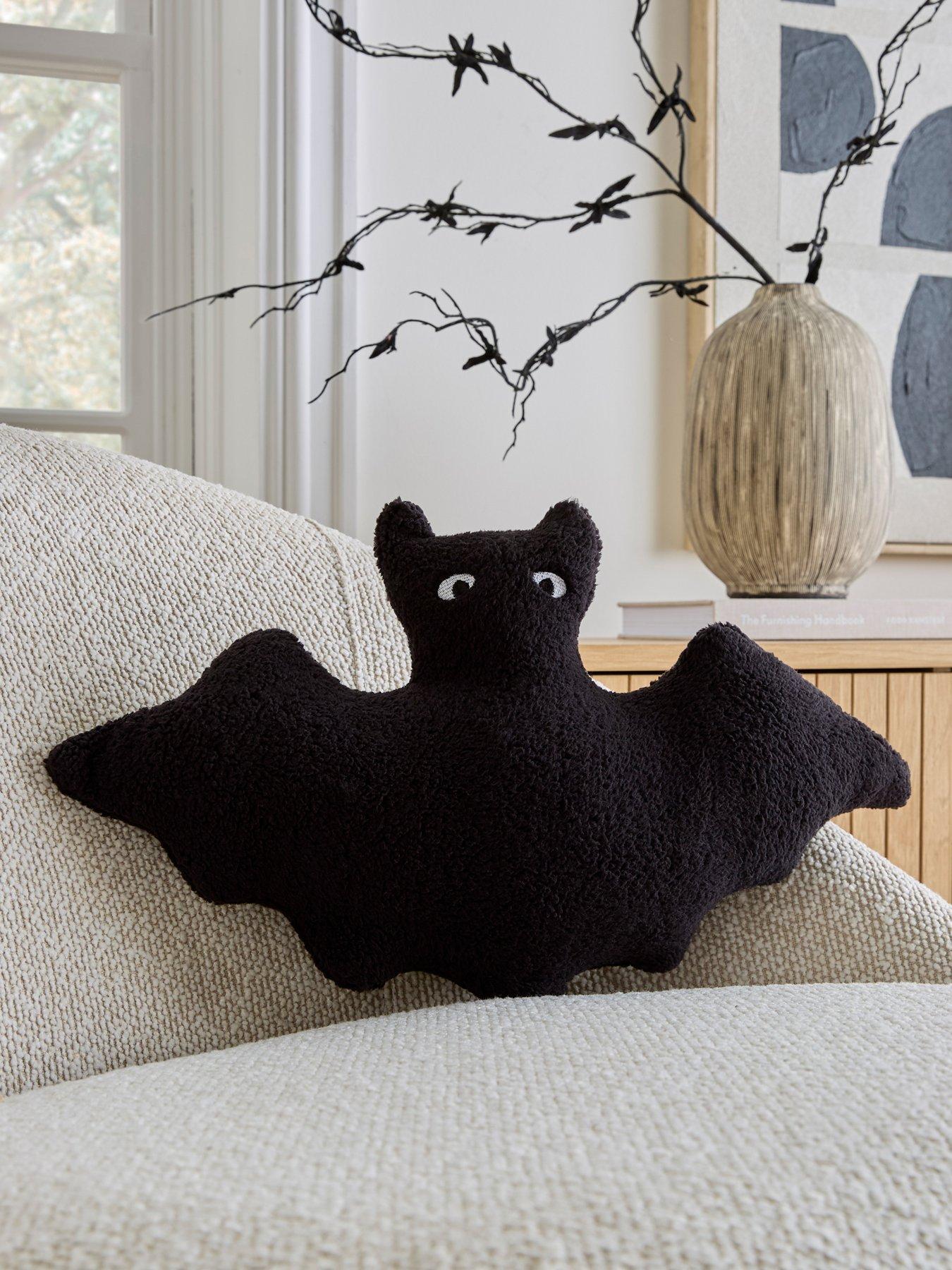 Very Home Halloween Bat Shaped Cushion