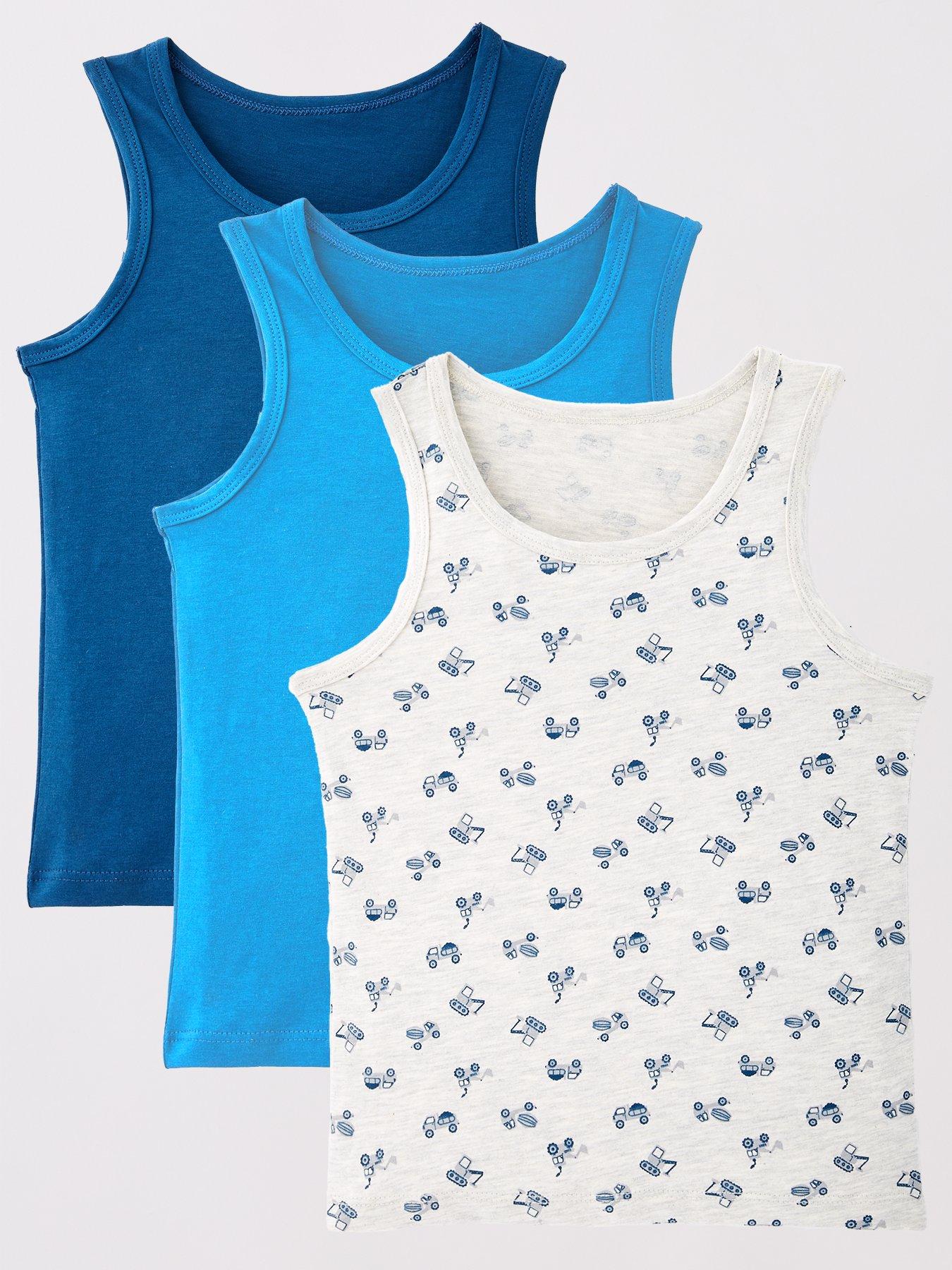 The Very Collection Boys 3 Pack Vest - Multi