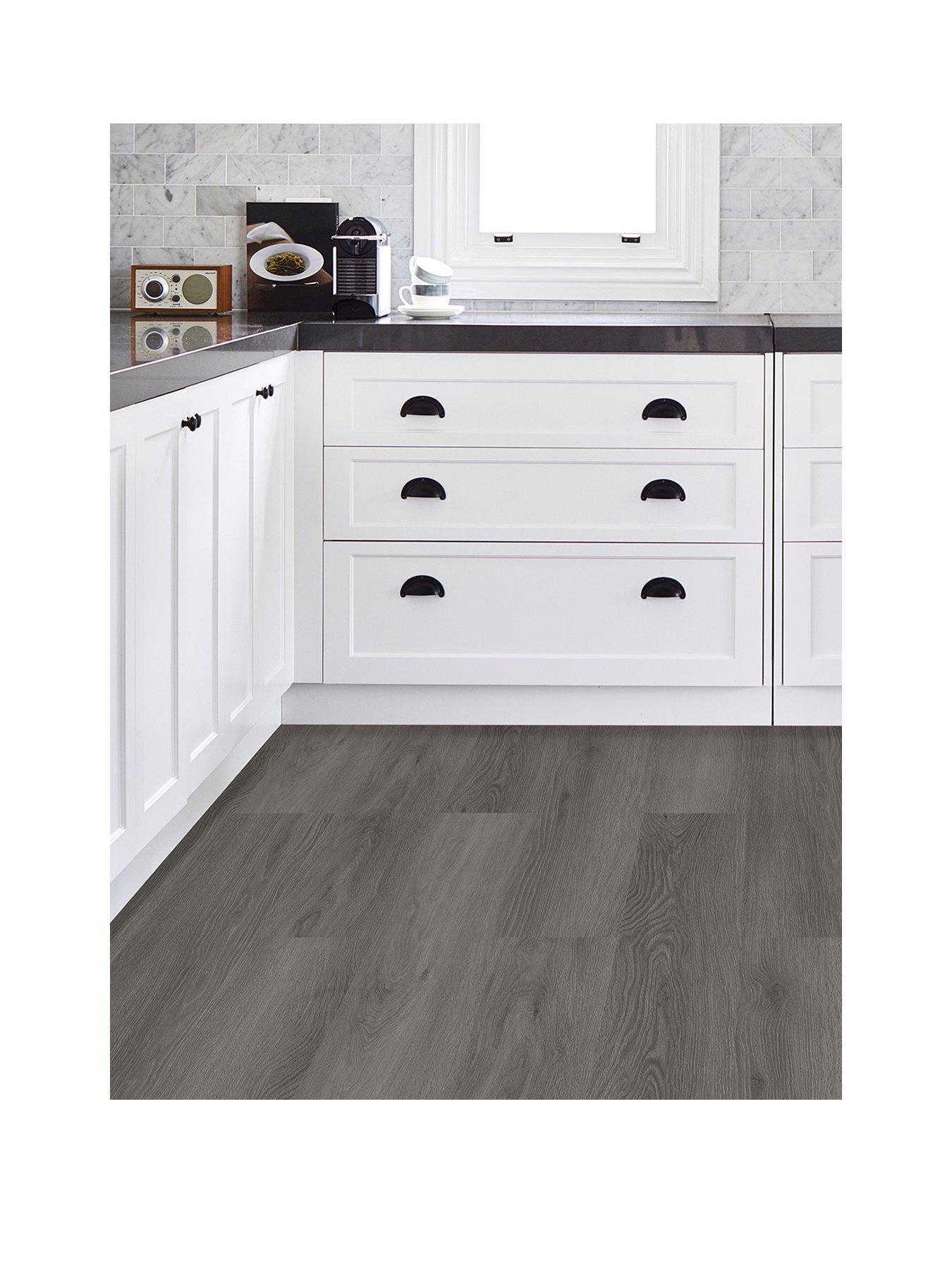 undefined Pack of 7 Charcoal Wood Peel  &  Stick Floor Planks