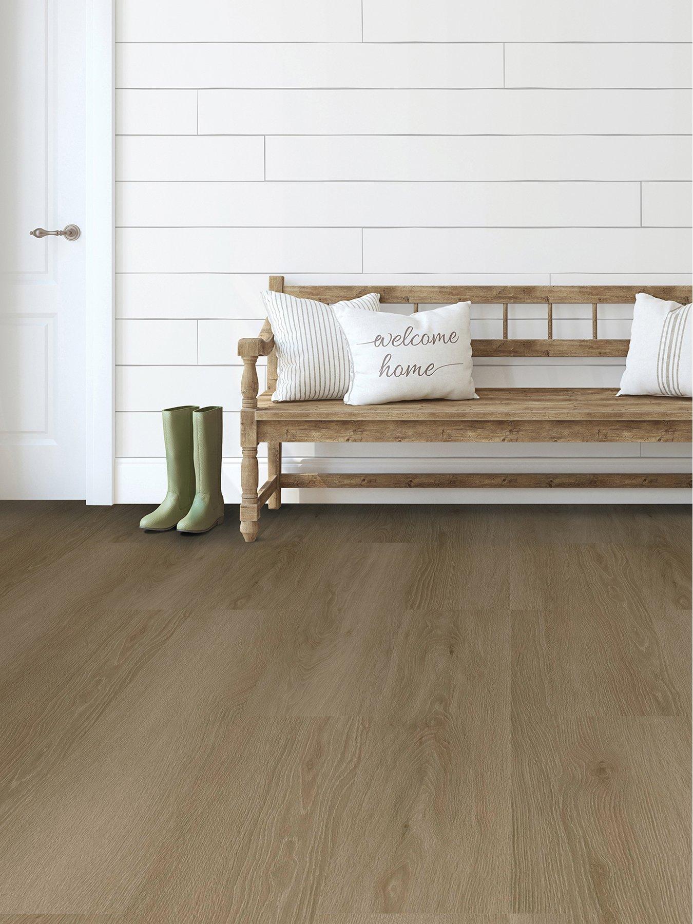 Image 3 of 5 of Floor Pops Pack of 7 Natural Oak Wood Peel &amp; Stick Floor Planks