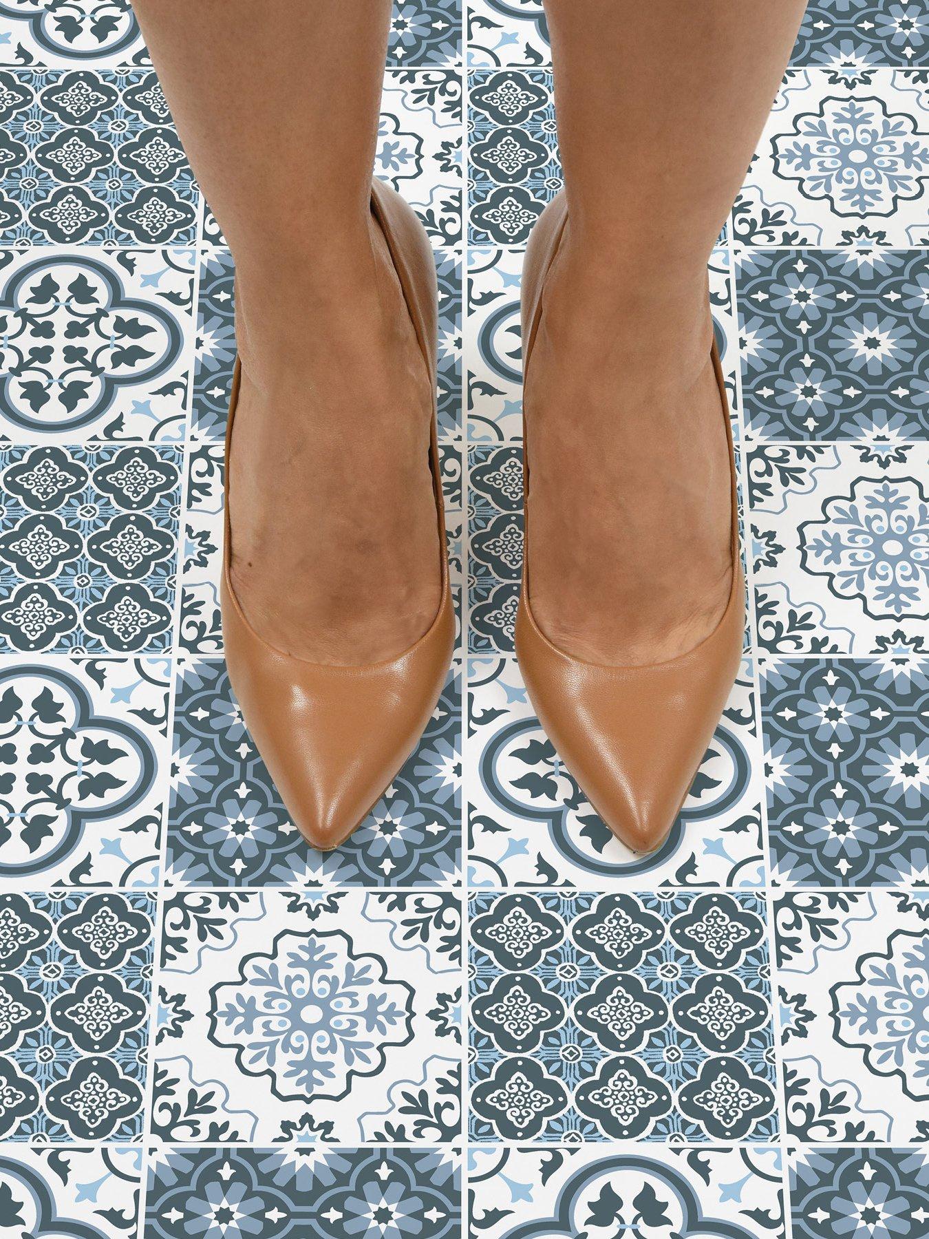 Image 2 of 4 of Floor Pops Pack of 10 Myriad Peel &amp; Stick Floor Tiles
