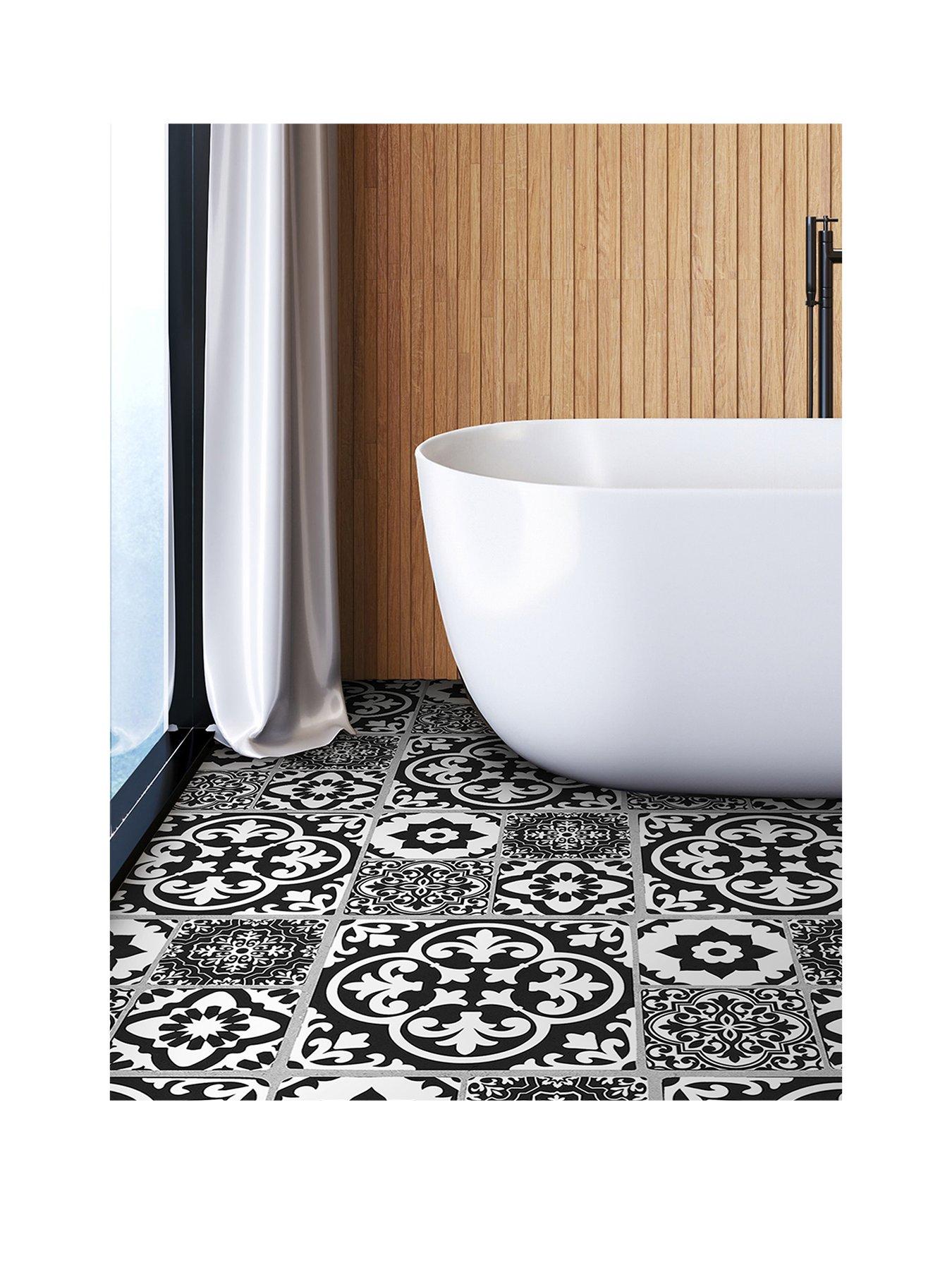 undefined Pack of 6 Valencia Charcoal Peel  &  Stick Floor Tiles