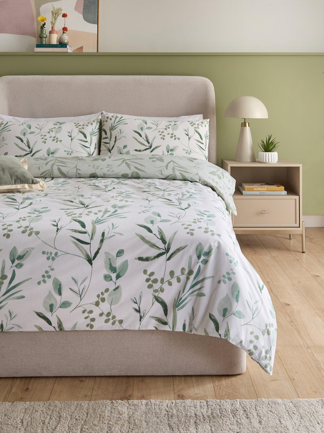 undefined Botanical Leaf Print Duvet Set - Ks