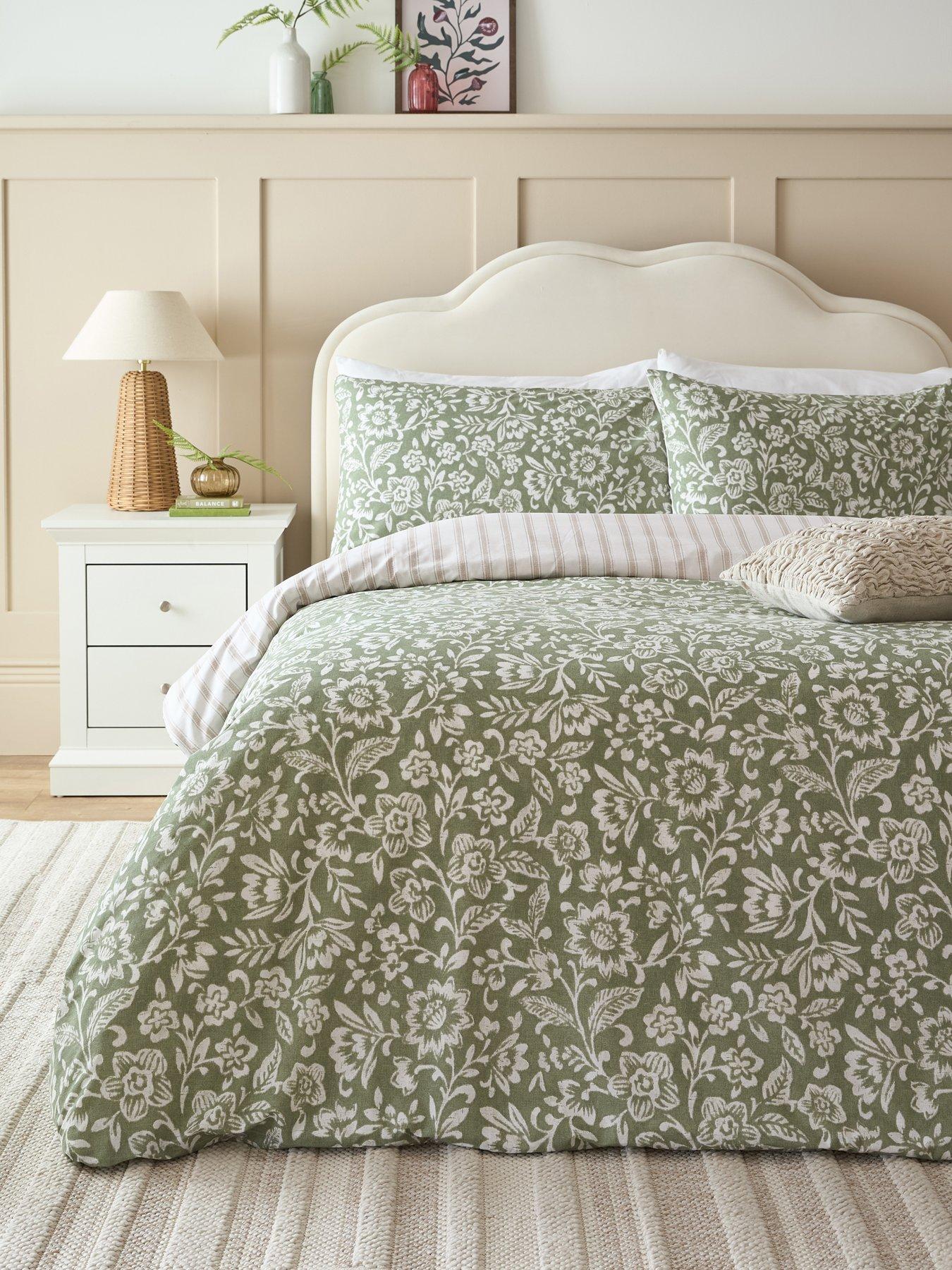 Very Home Folk Foral Woodblock Print Duvet Cover Set