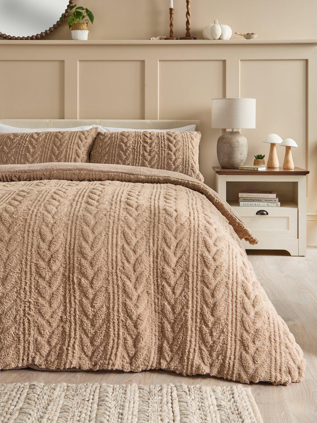 Very Home Cosy Cable Knit Fleece Duvet Cover Set