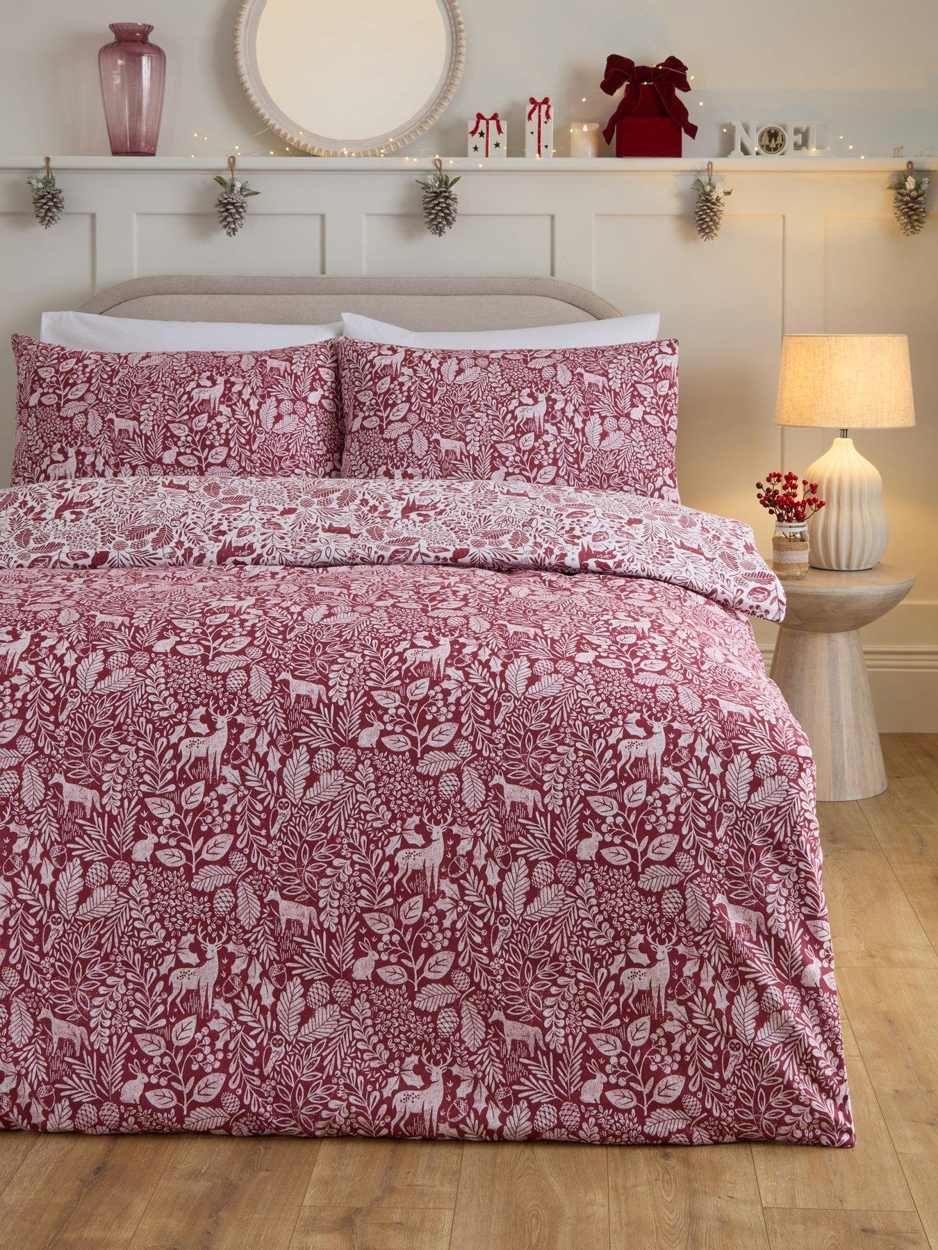 undefined Brushed Cotton Winter Woodland Duvet Cover Set