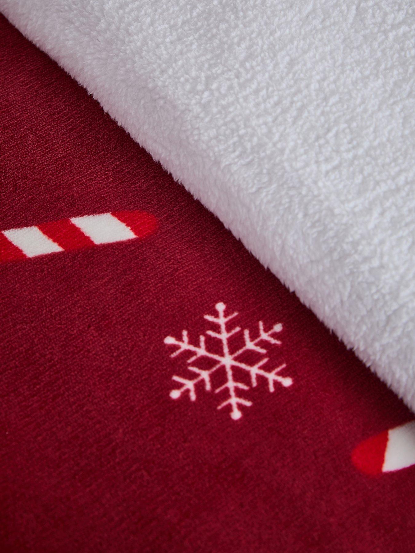 Image 5 of 5 of Very Home Candy Cane Printed Fleece Christmas Duvet Cover Set