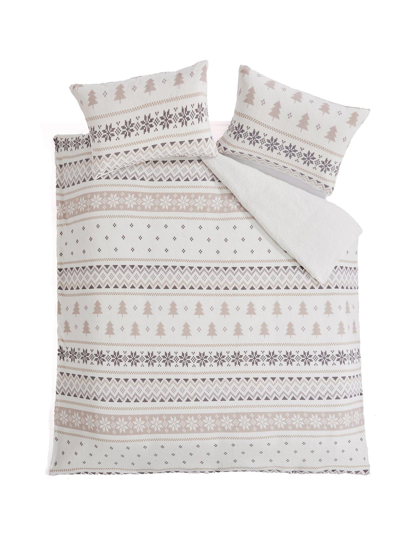 Image 2 of 5 of The Very Collection Fairisle Printed Fleece Duvet Cover&nbsp;Set