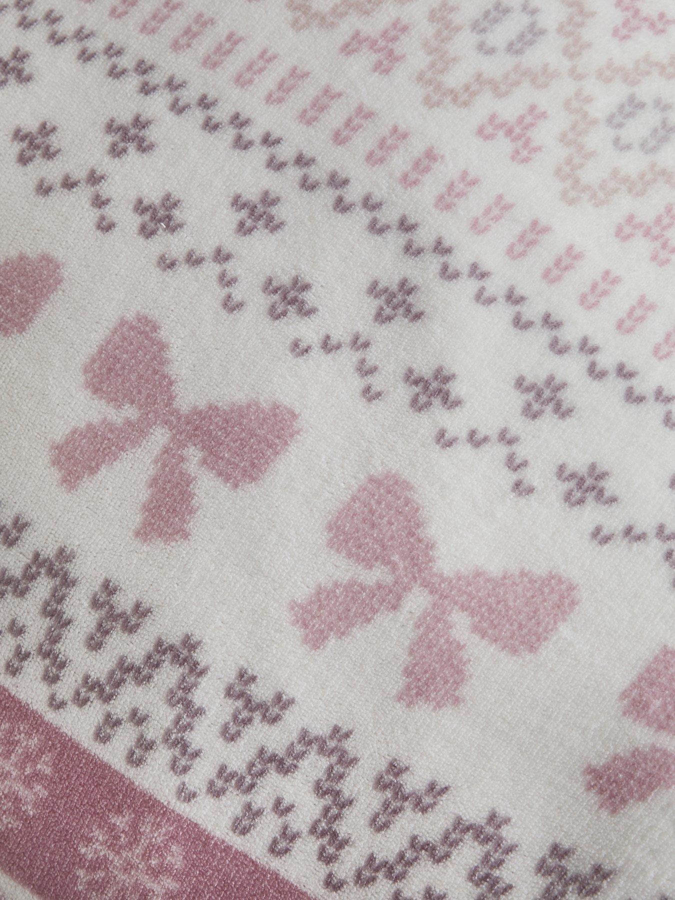 Image 4 of 5 of Very Home Bow Fairisle Printed Fleece Duvet&nbsp;Cover&nbsp;Set