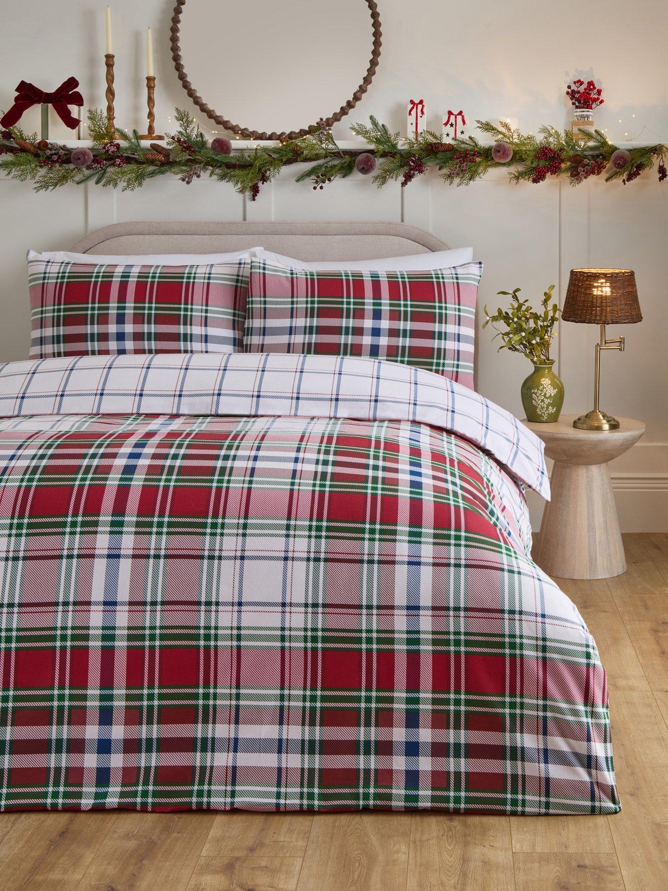 undefined Brushed Cotton Check Duvet Cover Set