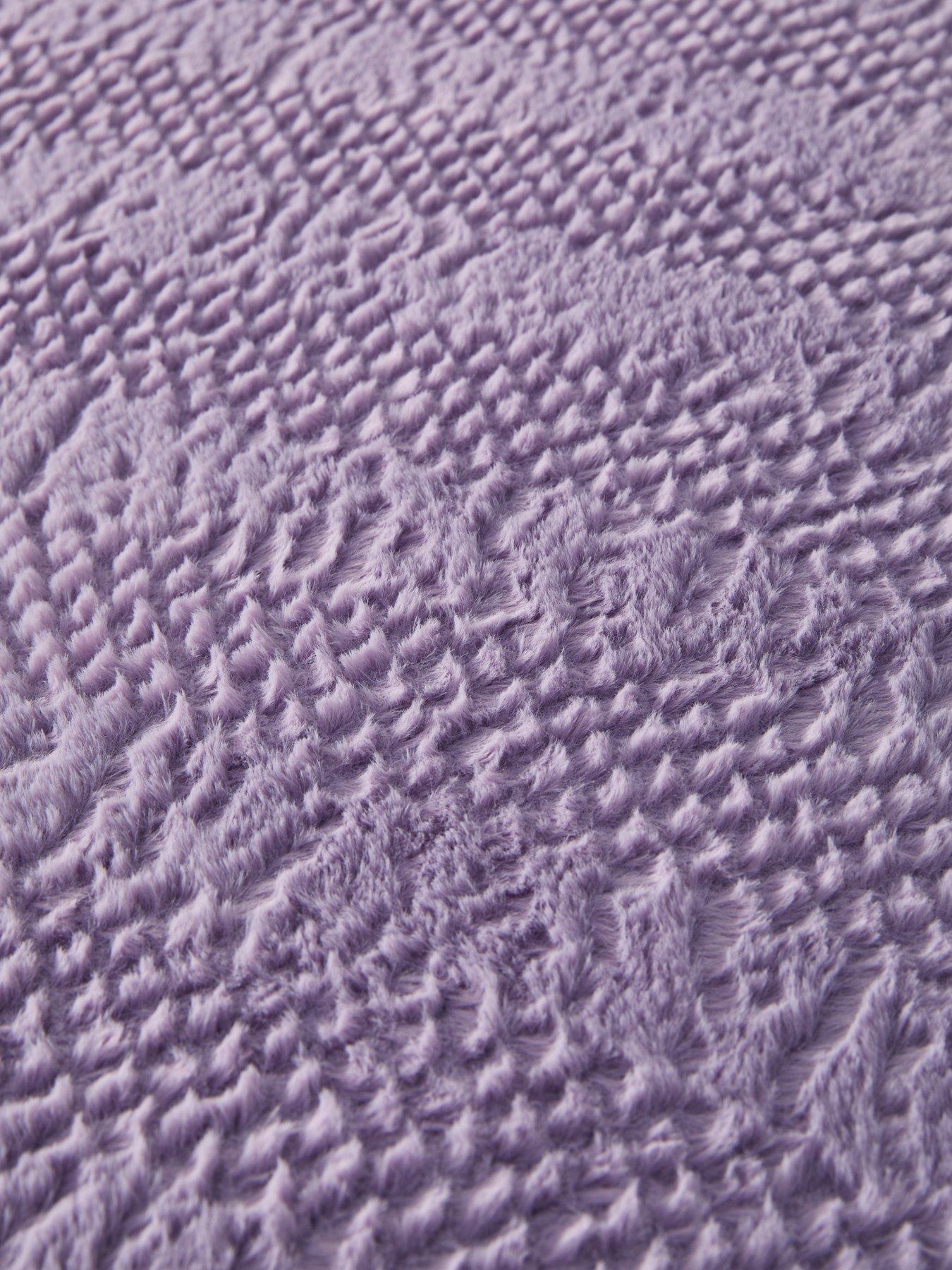 Image 4 of 5 of The Very Collection Embossed Faux Fur Stripe Duvet Cover&nbsp;Set - Lilac