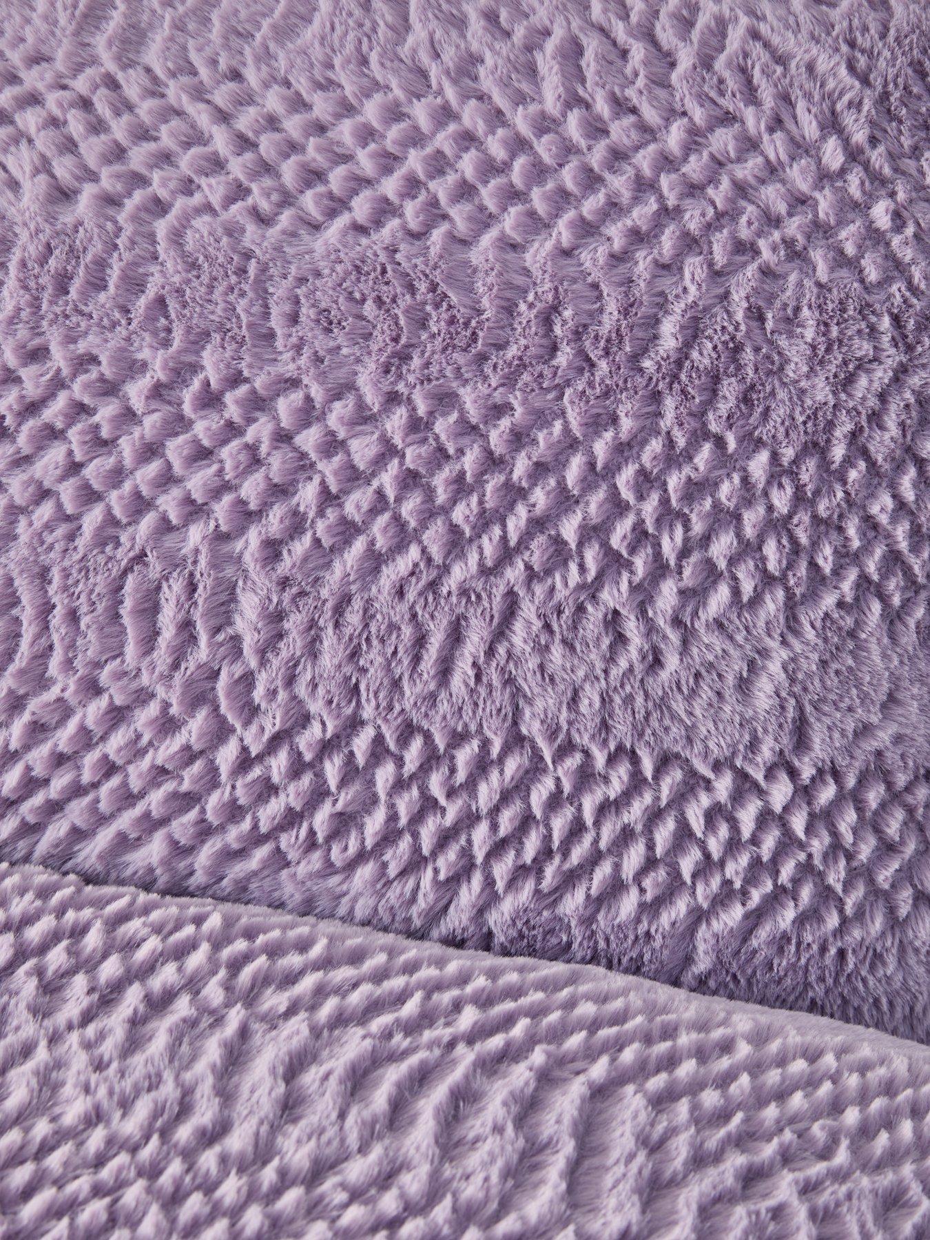 Image 5 of 5 of The Very Collection Embossed Faux Fur Stripe Duvet Cover&nbsp;Set - Lilac