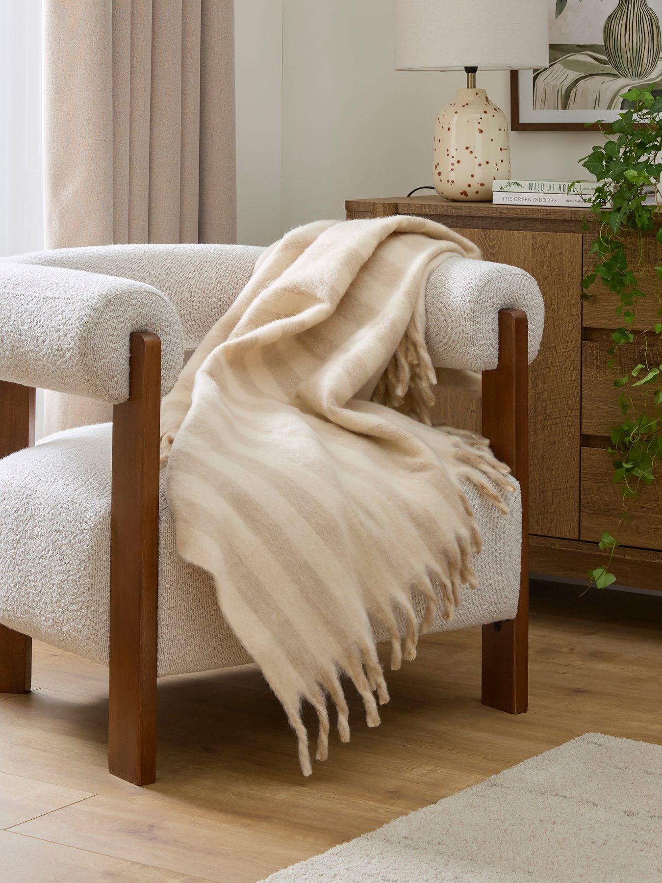 undefined Super Soft Wool Blend Stripe Throw 130x150cm