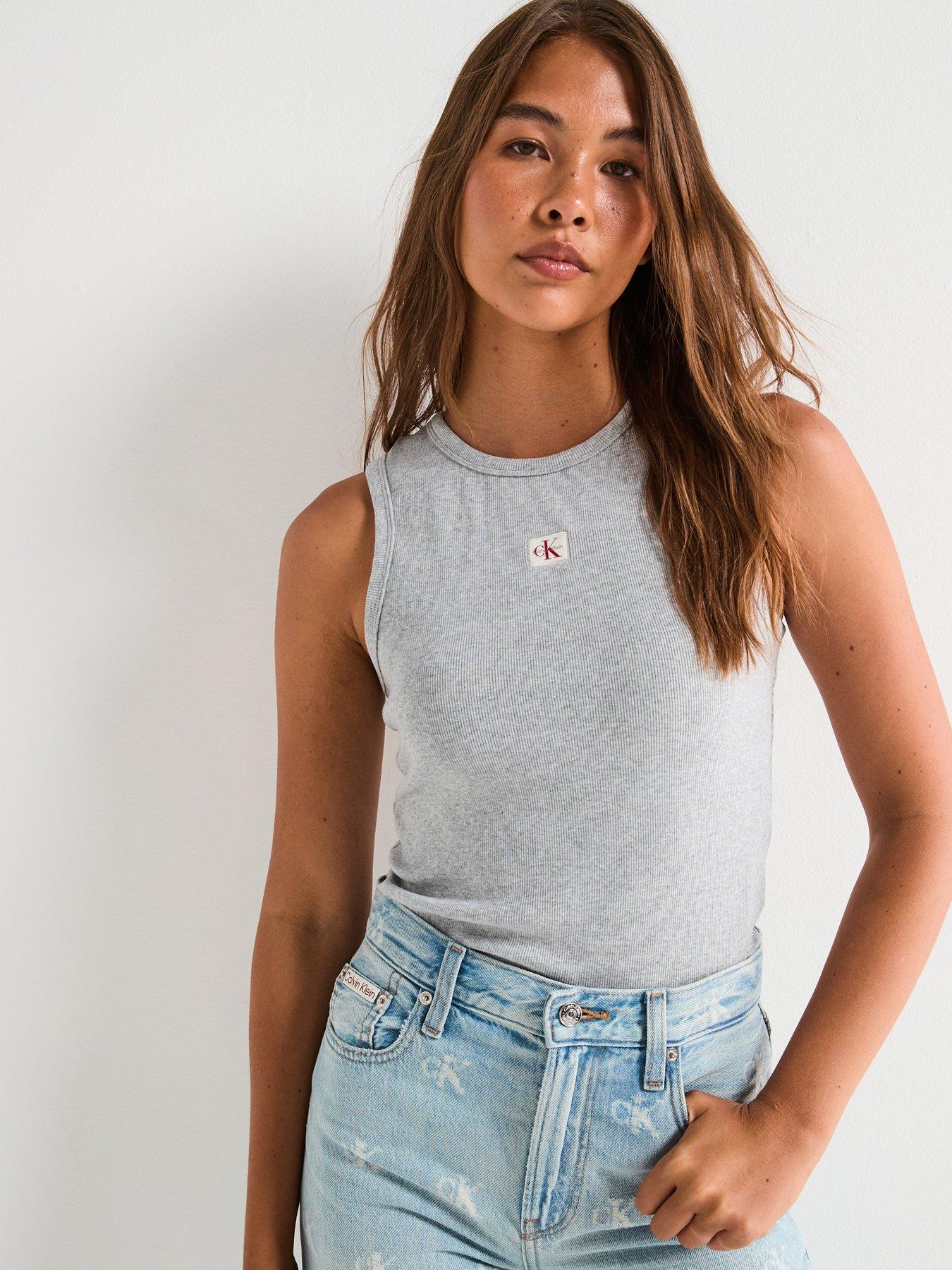 undefined Ribbed Vest - Grey