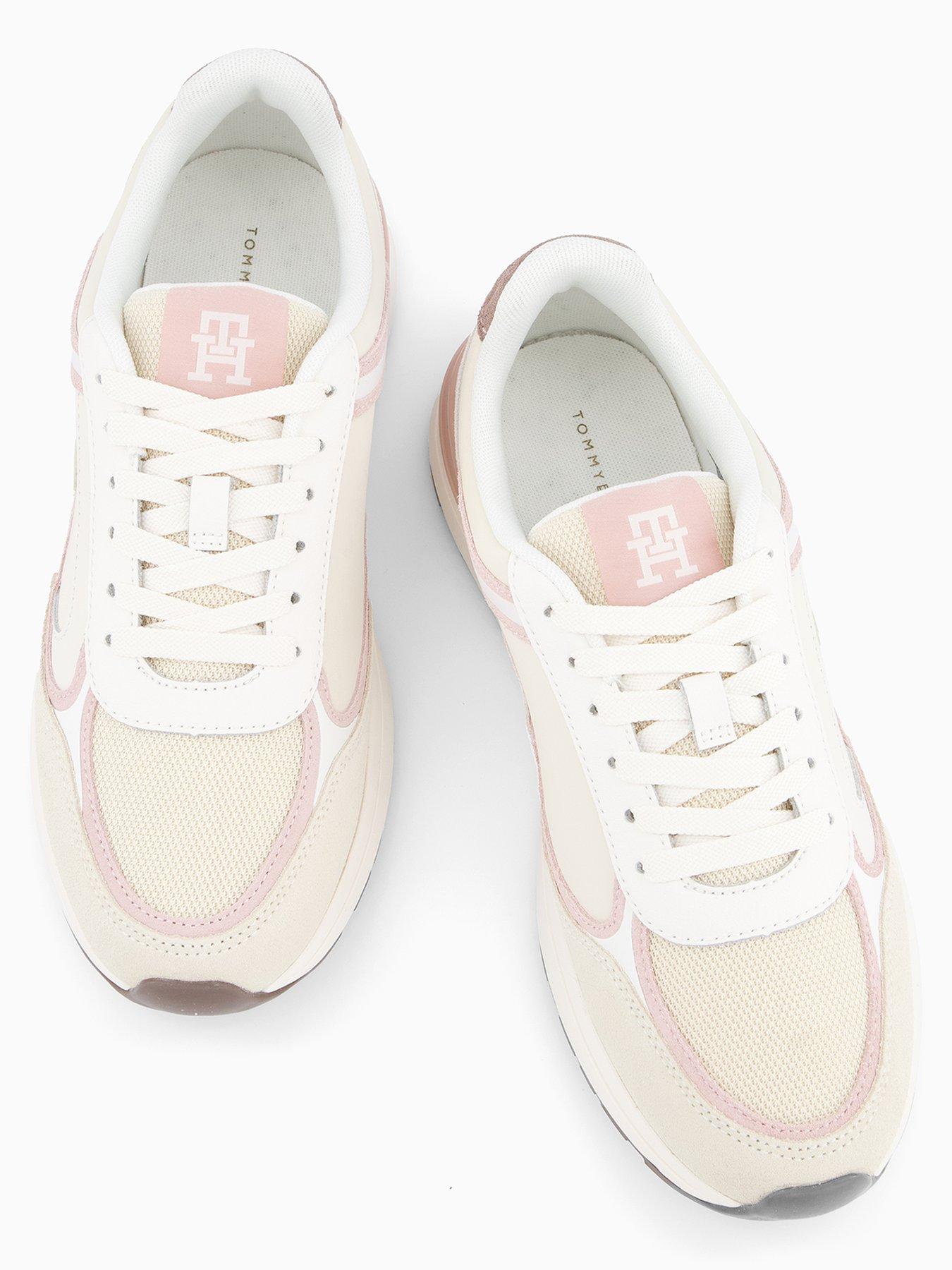 Tommy Hilfiger Fashion Runner Trainers Cream/Light Pink Very