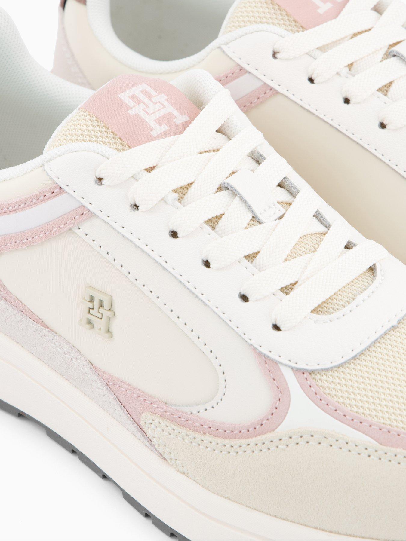 Tommy Hilfiger Fashion Runner Trainers Cream/Light Pink Very