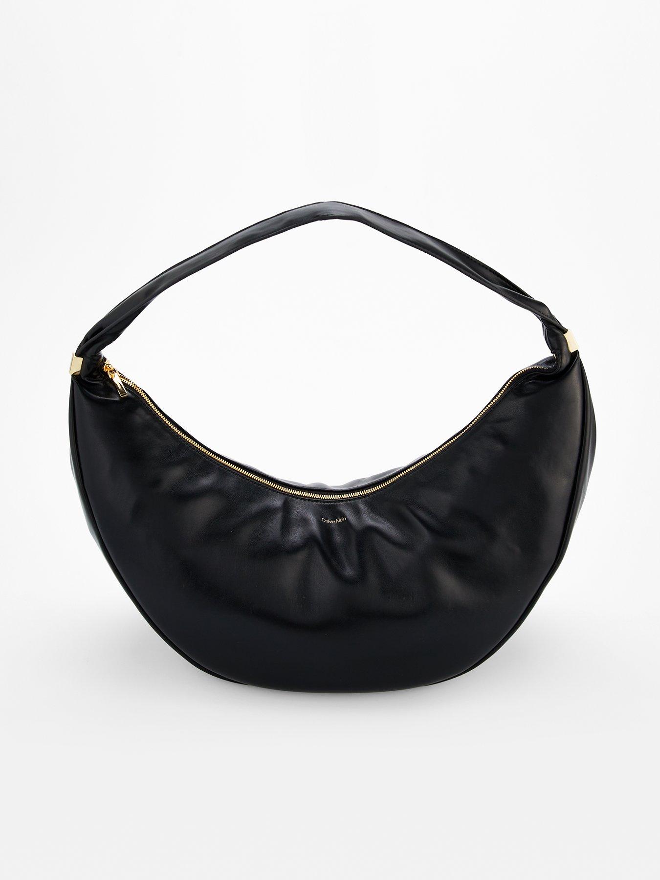 undefined Large Crescent Shoulder Bag & Black