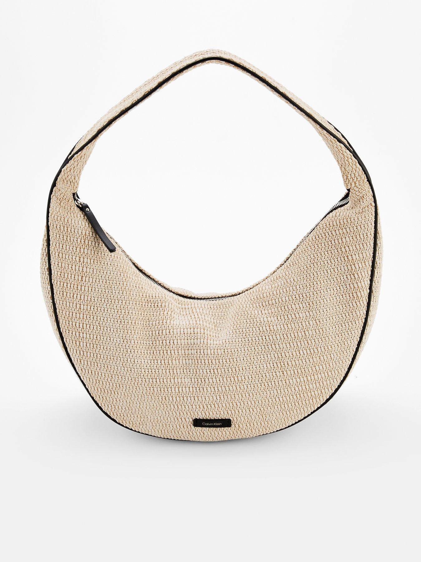 undefined Large Crescent Shoulder Bag & Beige