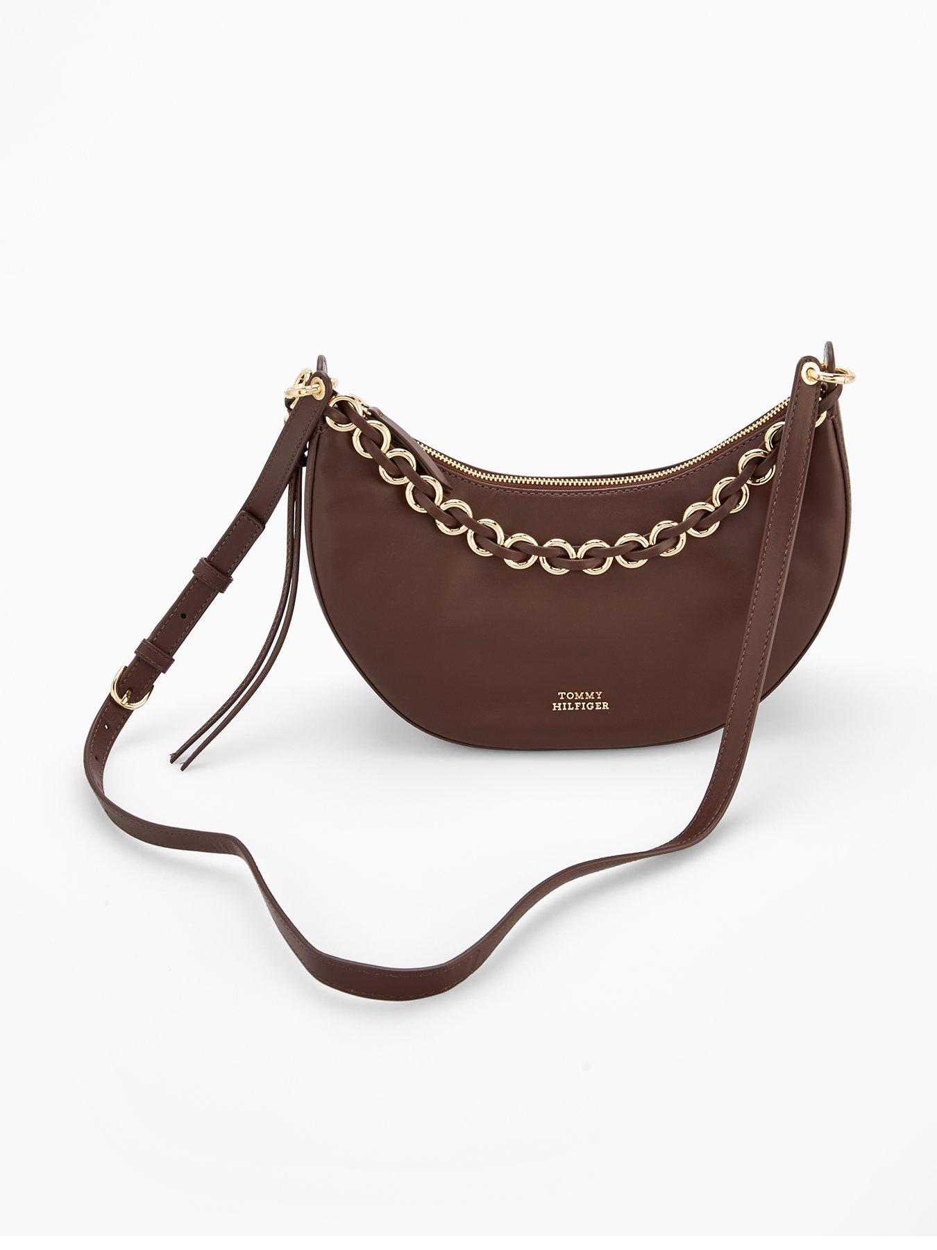 undefined Leather Crossover Shoulder Bag - Brown