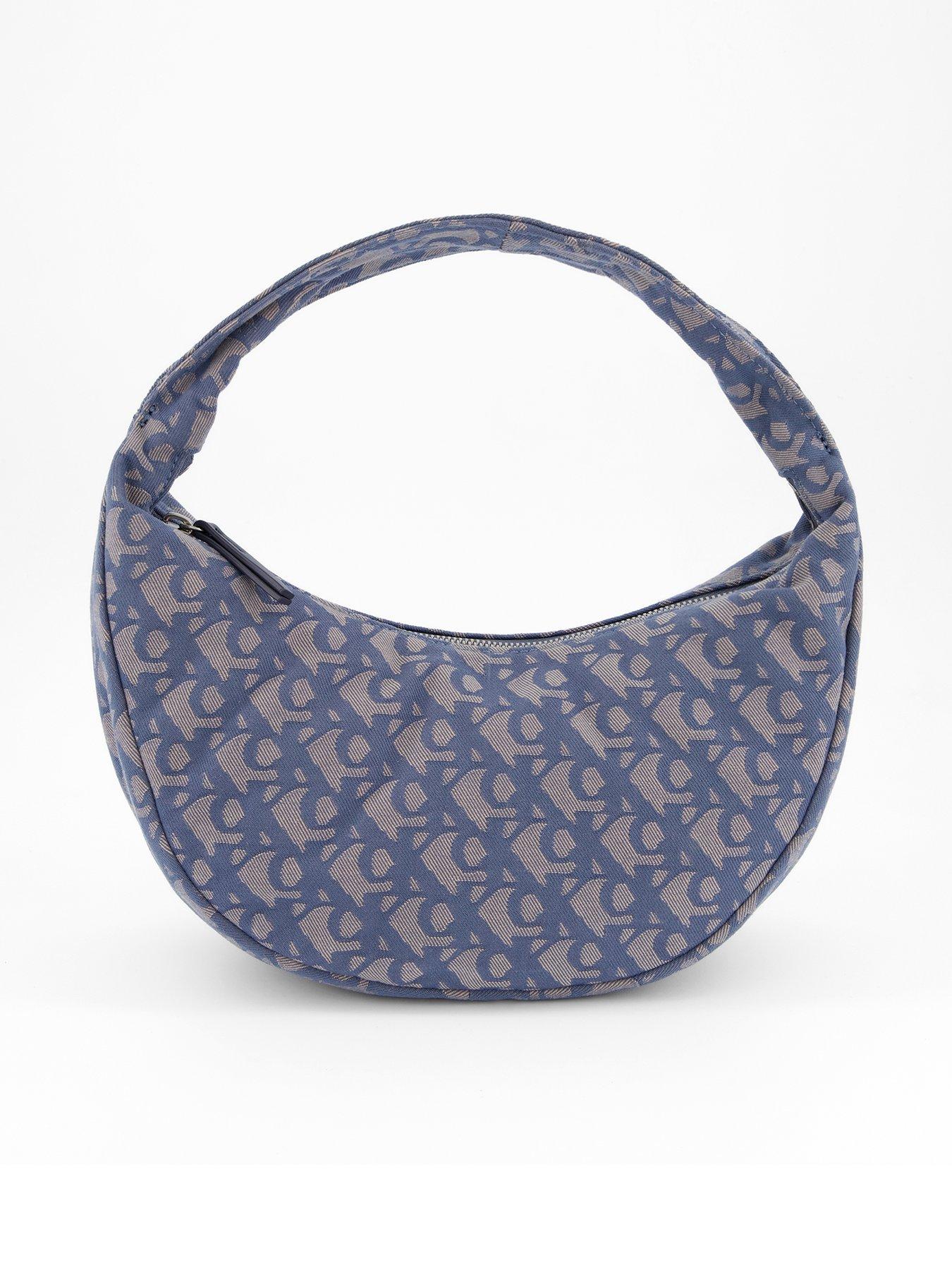 undefined Ckj Monogram Medium Shoulder Bag & Blue/ Purple