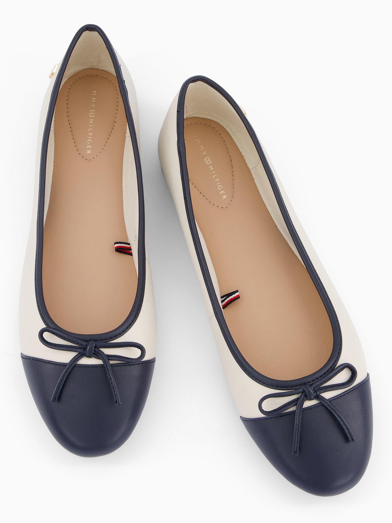 Image 3 of 6 of Tommy Hilfiger Leather Ballerina Shoe - Newsprint Beige