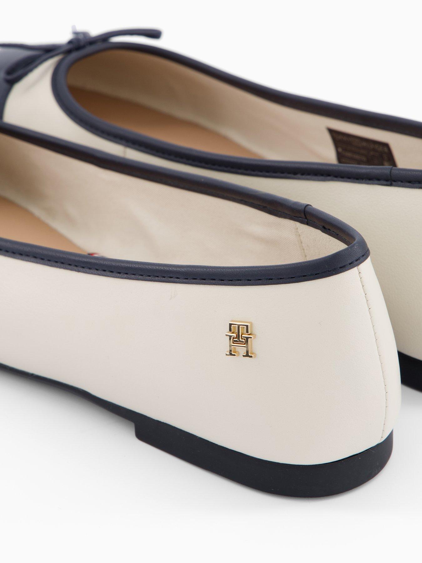 Image 5 of 6 of Tommy Hilfiger Leather Ballerina Shoe - Newsprint Beige
