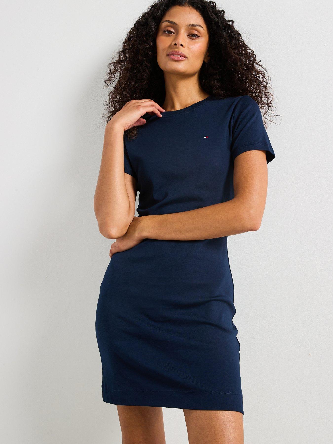 Tommy Hilfiger Short Sleeve Mini Dress - Navy | Very